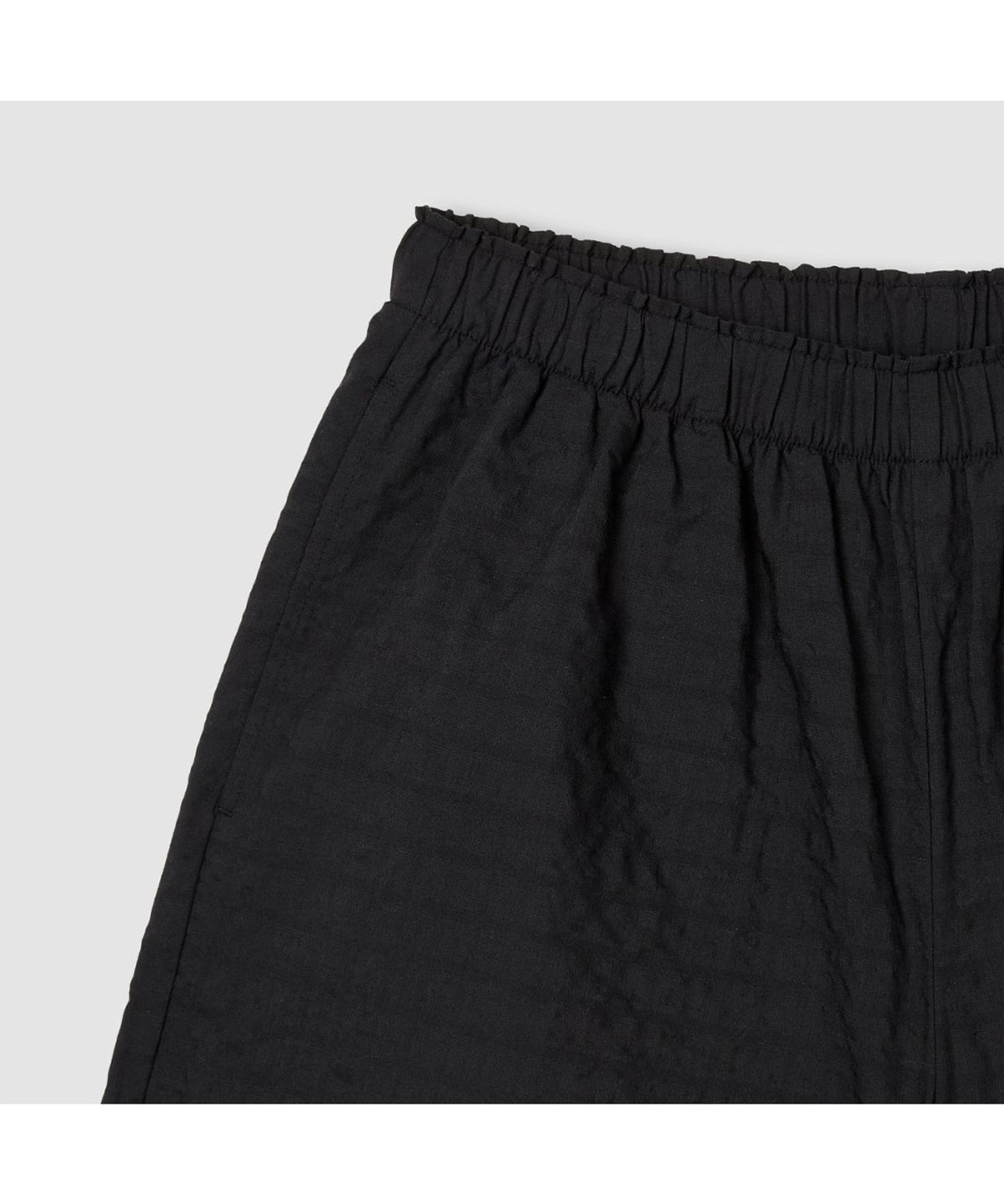 자주(JAJU) 여 아일렛 시어 3부 파자마 팬츠_블랙