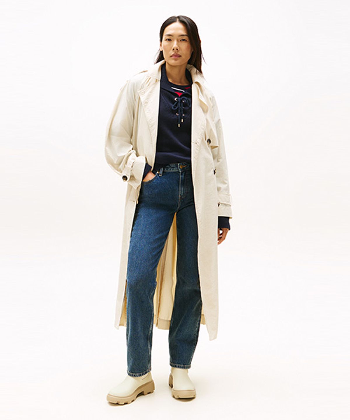 타미힐피거(TOMMY HILFIGER) 카산드라 앵클 러버 레인부츠-베이지(T52G0ASB410WT1ACG) (T52G0ASB410WT1ACG)