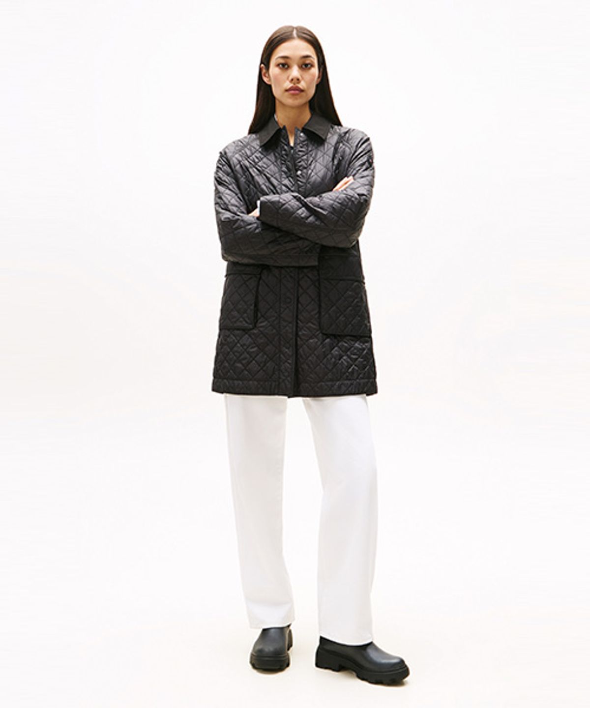 타미힐피거(TOMMY HILFIGER) 카산드라 앵클 러버 레인부츠-블랙(T52G0ASB410WT1BDS) (T52G0ASB410WT1BDS)