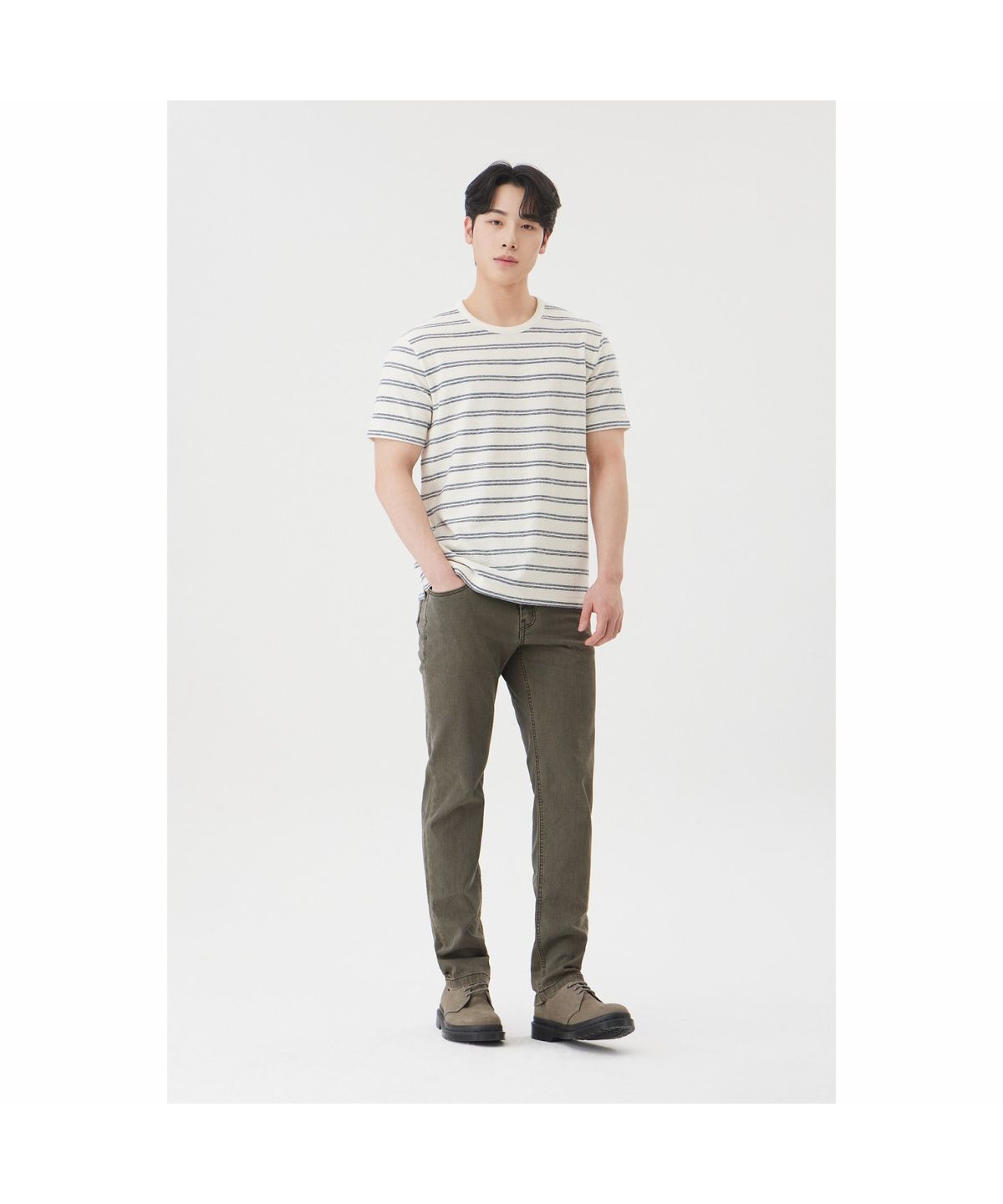 브렌우드(BRENTWOOD) [셀렉션] 스탠다드핏 피그먼트 워싱 컬러 데님 BRPDM26821KHX