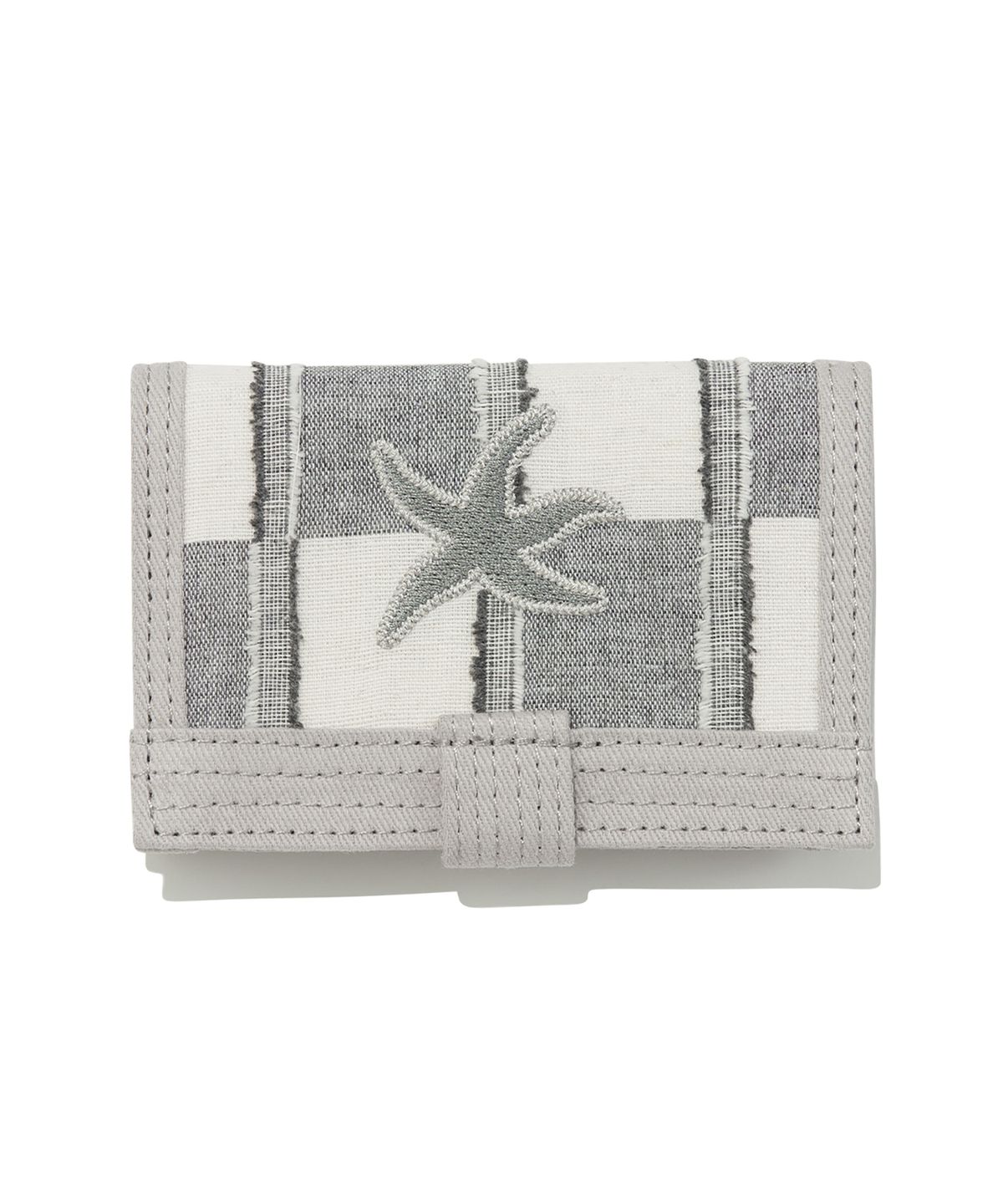 더콜디스트모먼트(THE COLDEST MOMENT) TCM check button card wallet (grey)