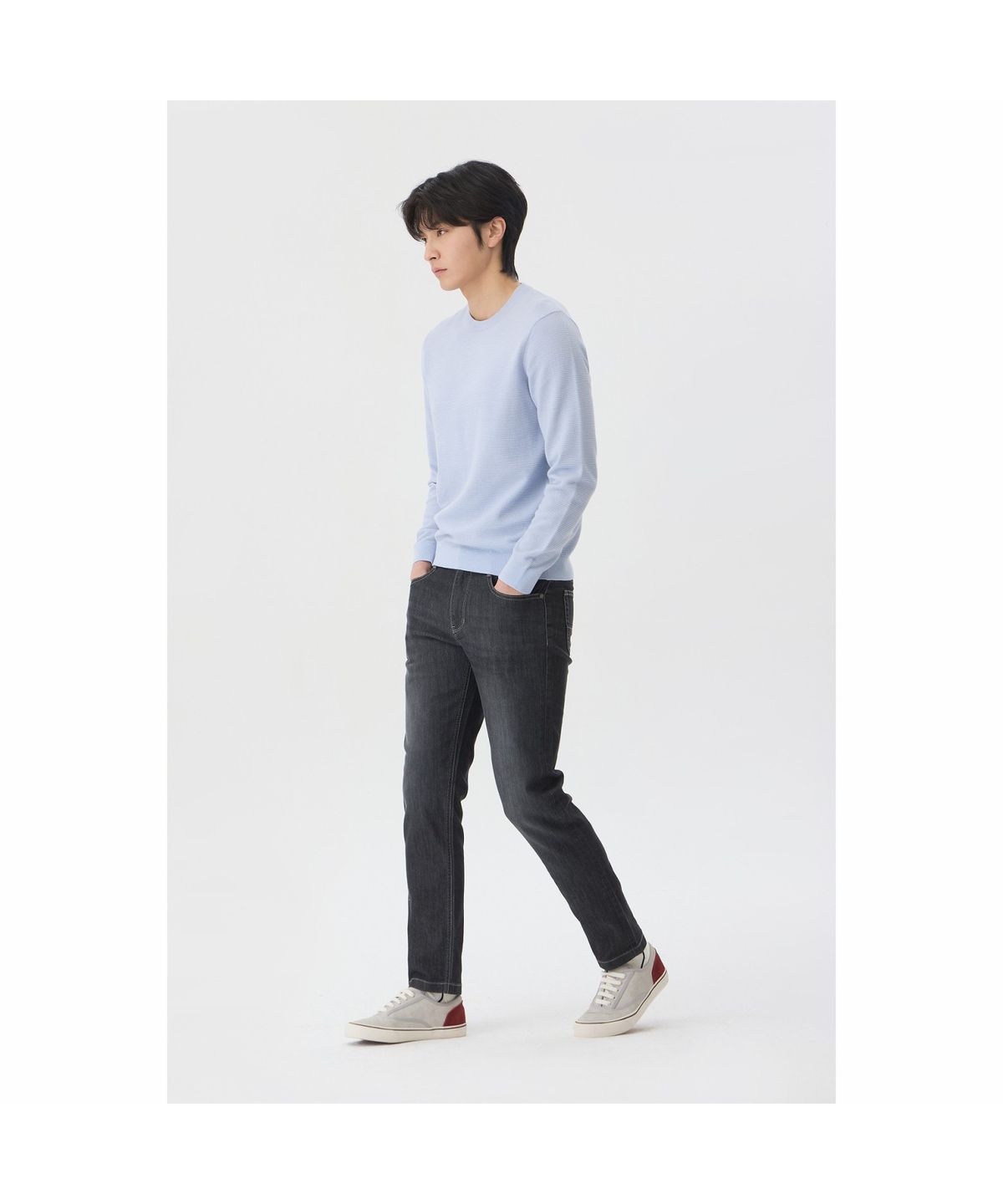 브렌우드(BRENTWOOD) 슬렌더핏 그레이 데님 BRPDM26671GYD