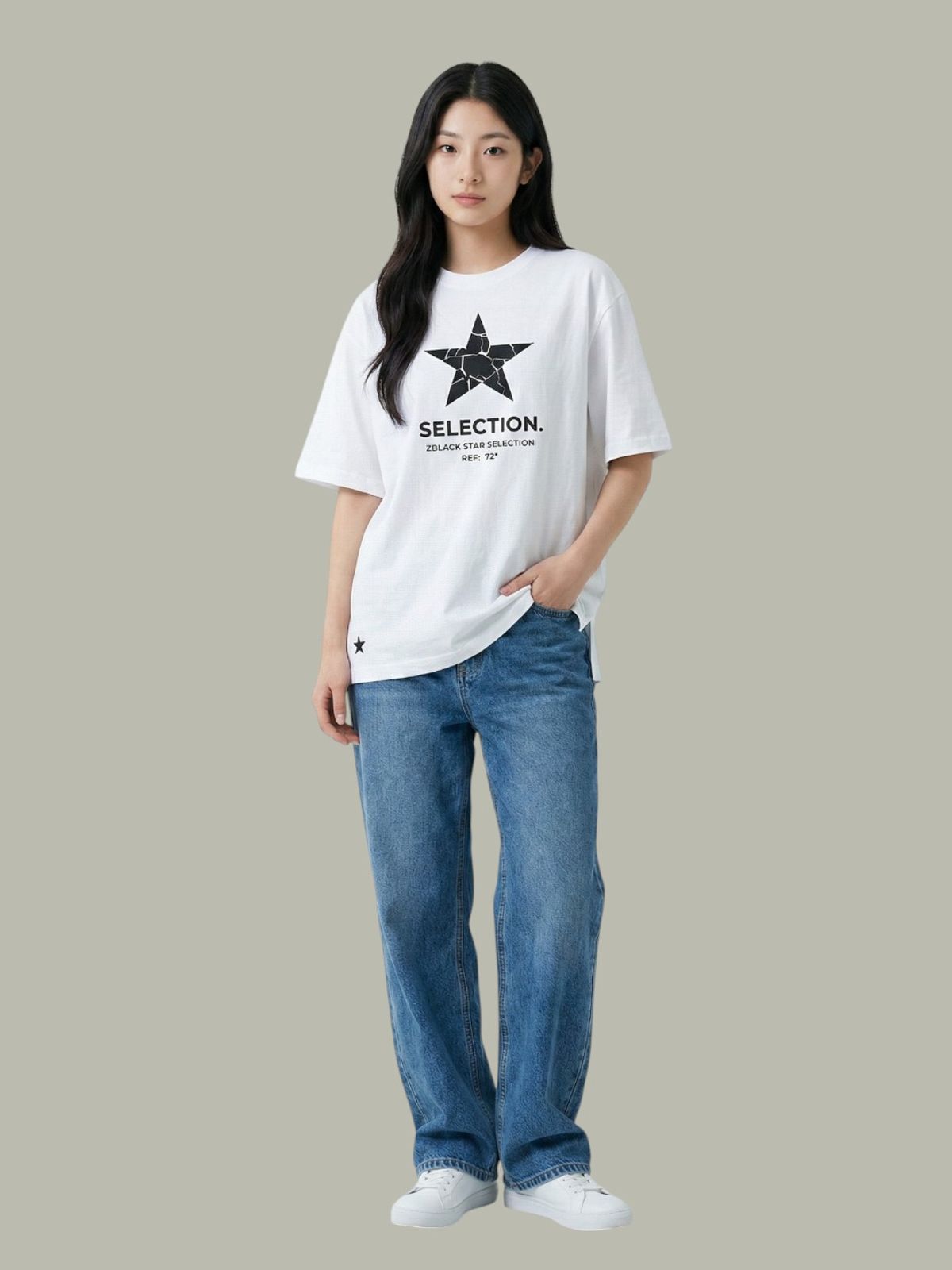 지블랙(ZBLACK) 스타셀렉션 빅로고  크렉스타 WHITE