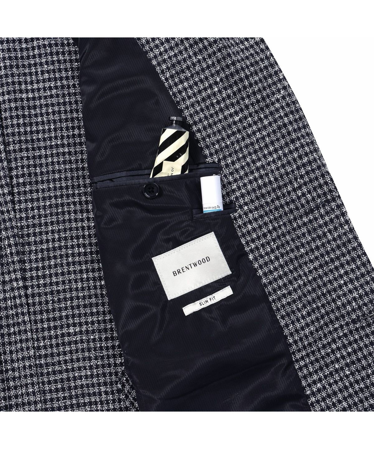 브렌우드(BRENTWOOD) 미니멀 체크 경량 써커 자켓 BRJBM26551NYX