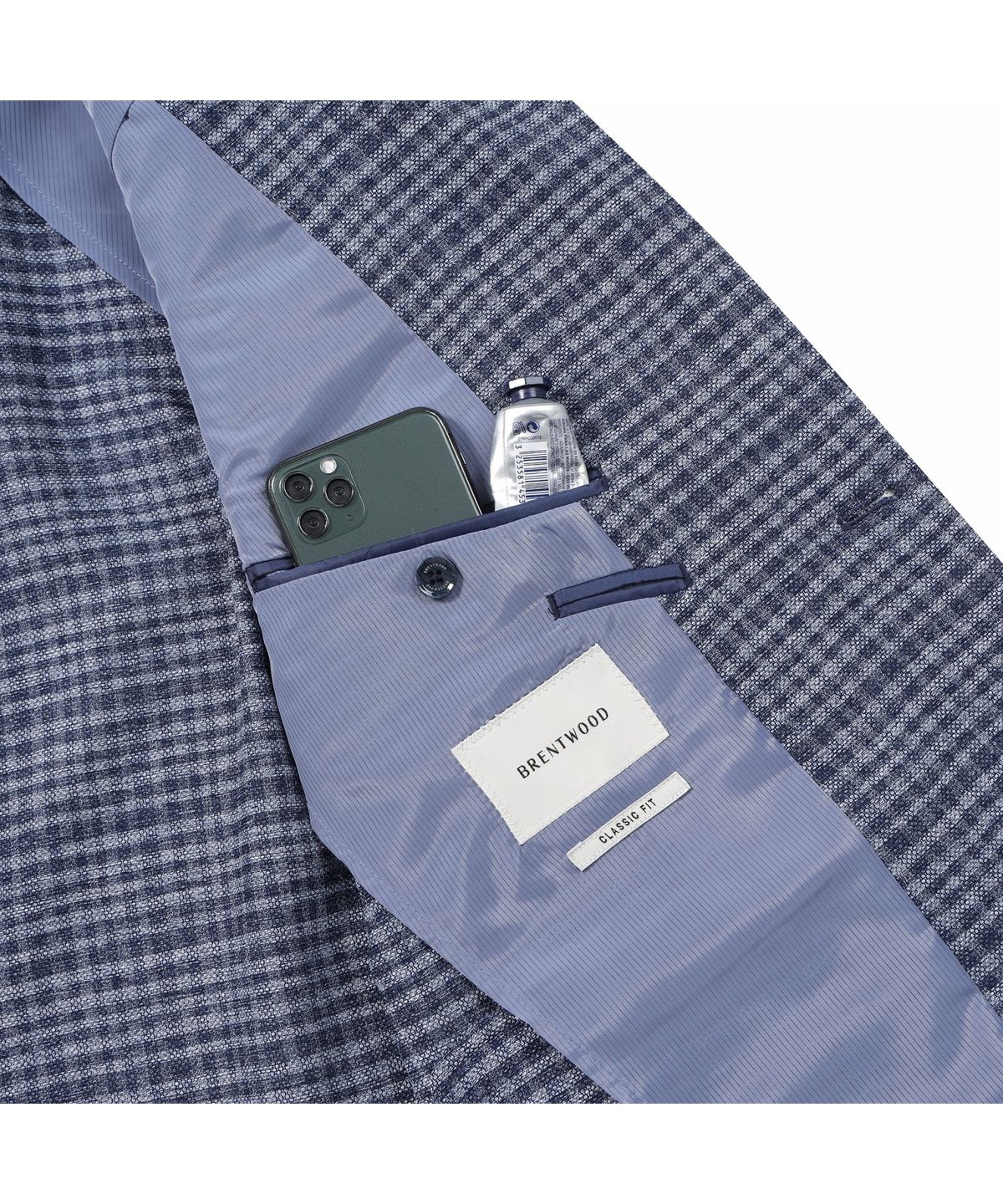 브렌우드(BRENTWOOD) 글렌체크 조직 경량 자켓 BRJBM26421BUX