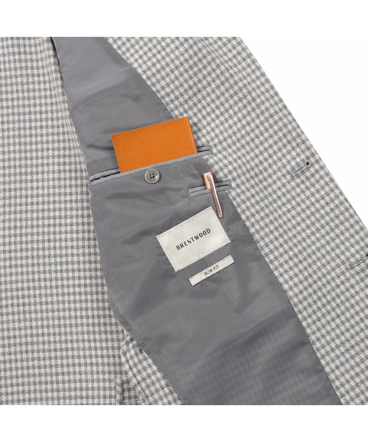 브렌우드(BRENTWOOD) 미니멀 체크 경량 써커 자켓 BRJBM26551GYL