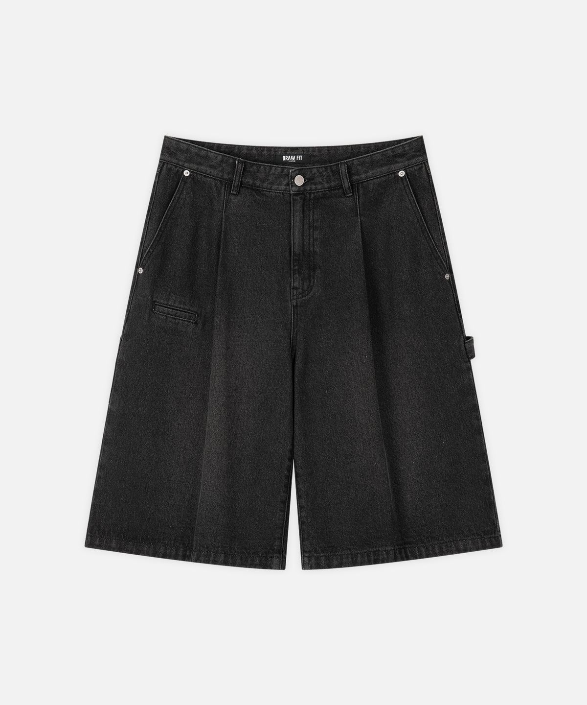 드로우핏(DRAW FIT) 로버스트 롱 버뮤다 와이드 데님 팬츠 [BLACK]