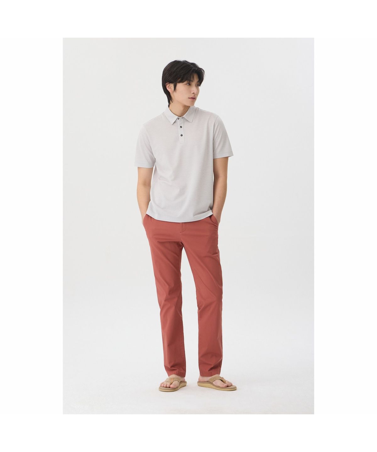 브렌우드(BRENTWOOD) [에센셜스] 차가운 폴로넥 티셔츠 BRTAM26411GYL