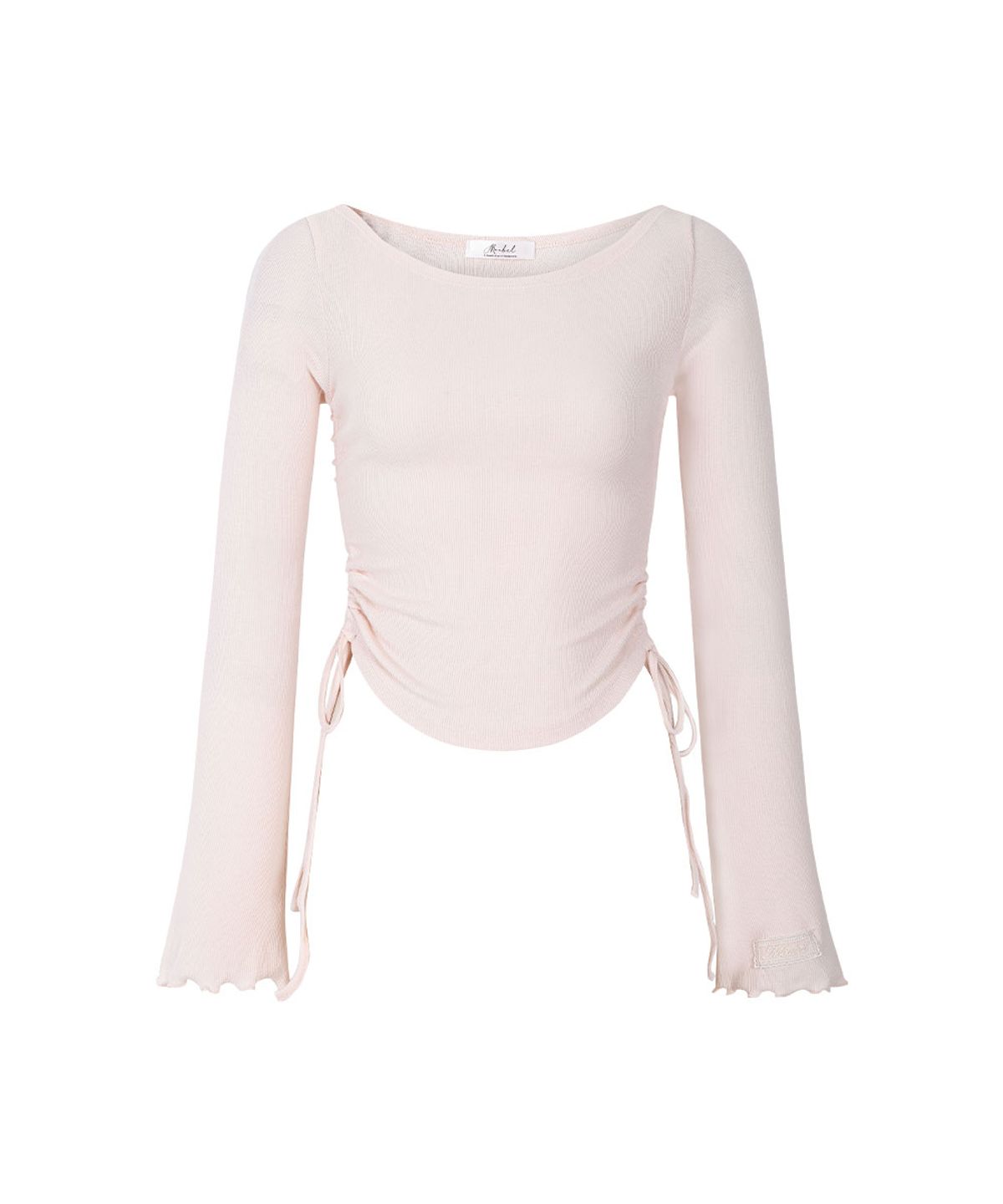 모아벨(MOABEL) LABEL SHIRRING TEE - PINK