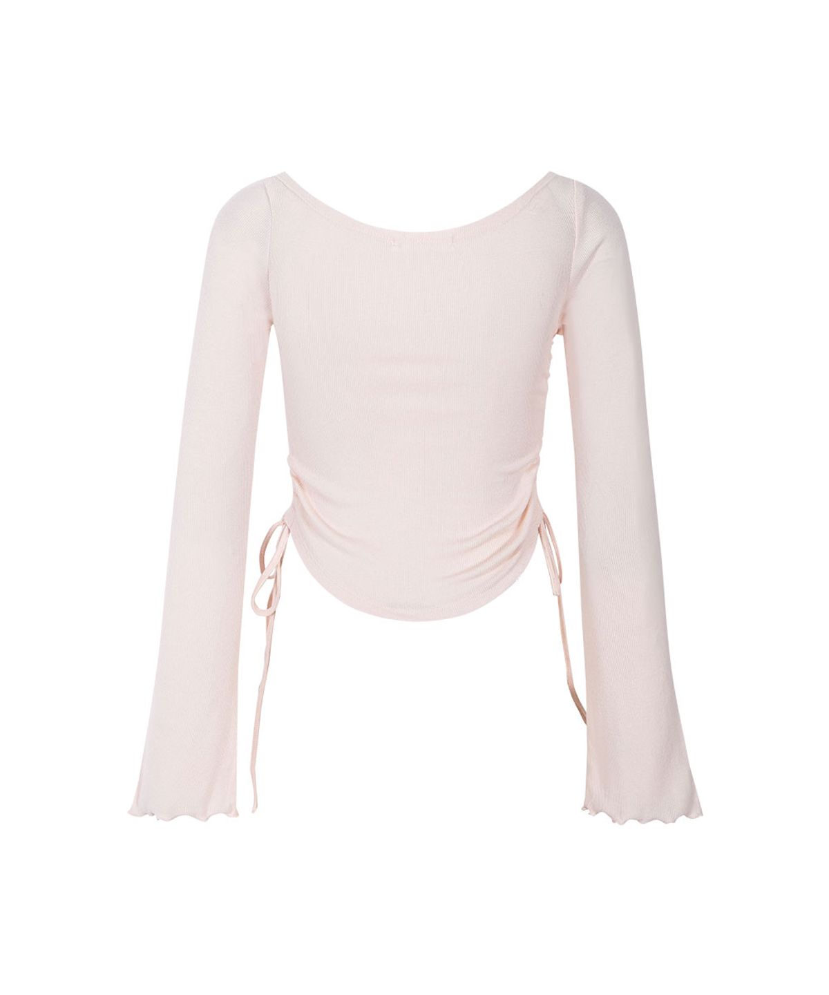모아벨(MOABEL) LABEL SHIRRING TEE - PINK