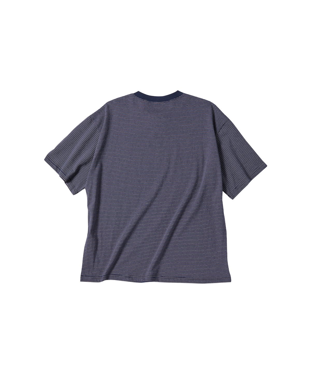꼬모니노즈(COMONINOZ) STRIPE HENLY NECK T-SHIRT [NAVY]