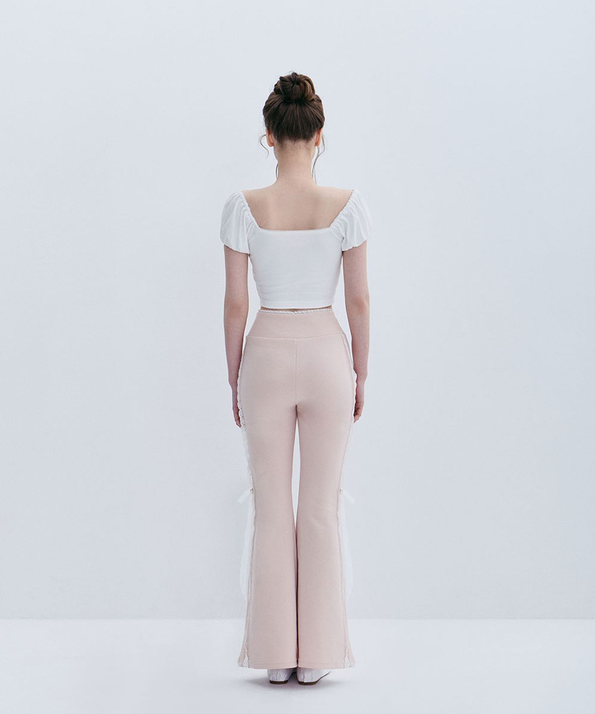 모아벨(MOABEL) CONTOUR LINE RIBBON PANTS - PINK
