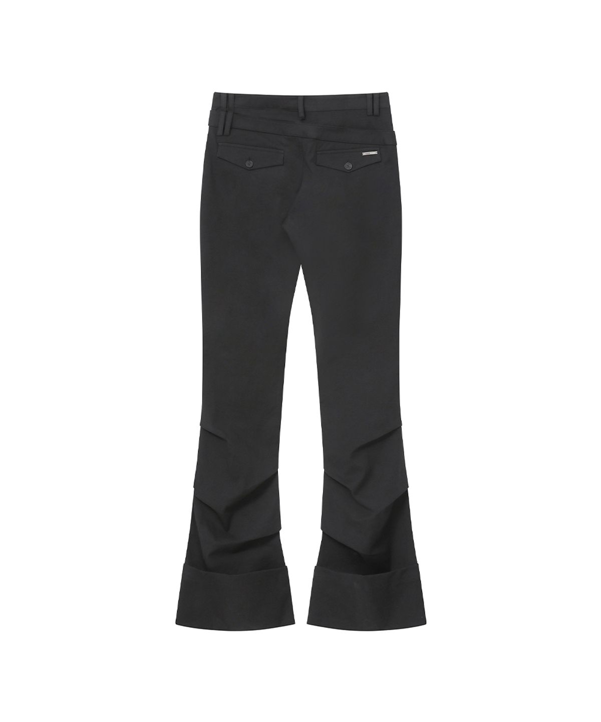 미세키서울(MISEKI SEOUL) Two line layered folding pants BLACK