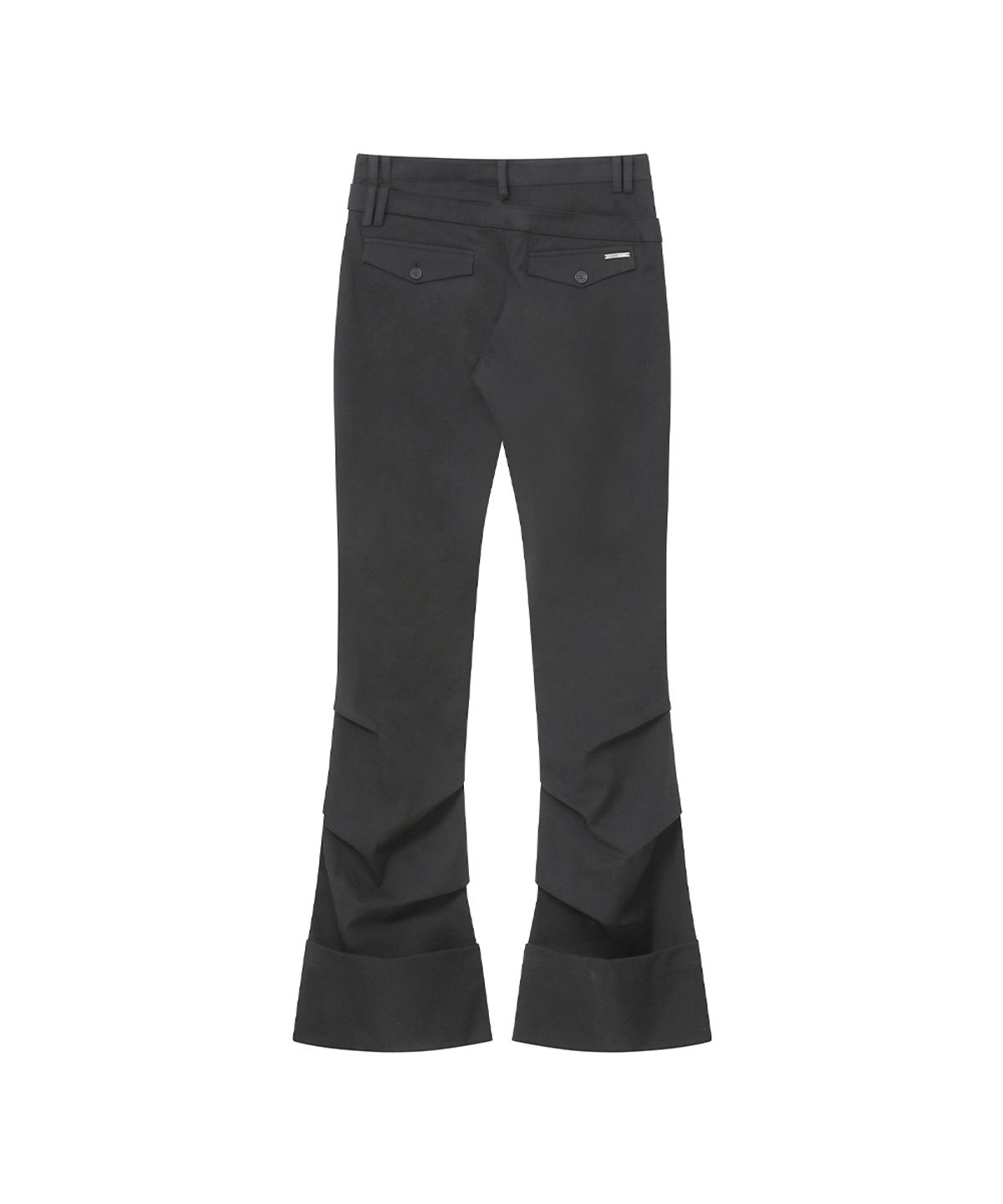 미세키서울(MISEKI SEOUL) Two line layered folding pants CHARCOAL