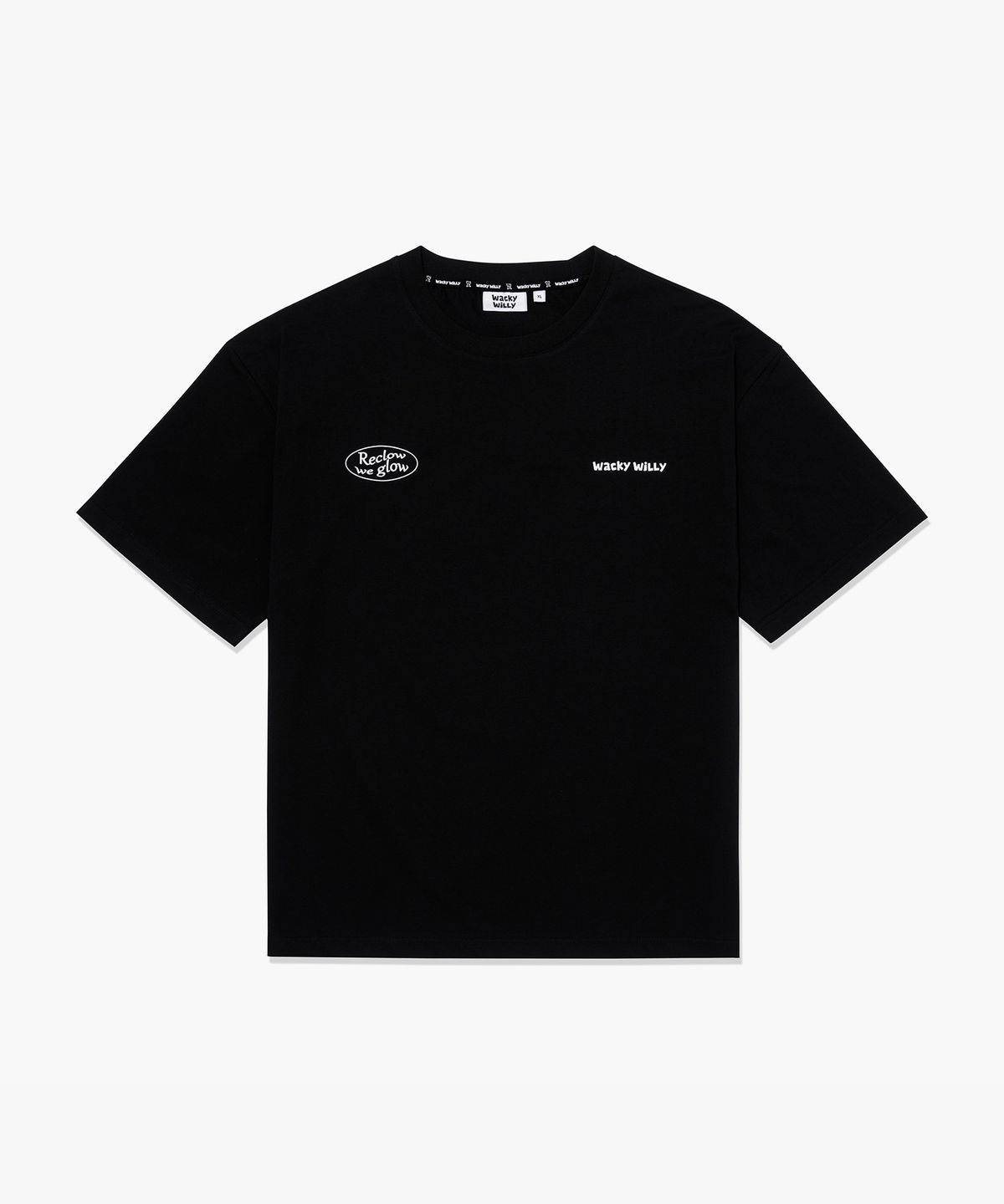 리끌로우(RECLOW) RC 와키윌리 콜라보 반팔 티셔츠 BLACK