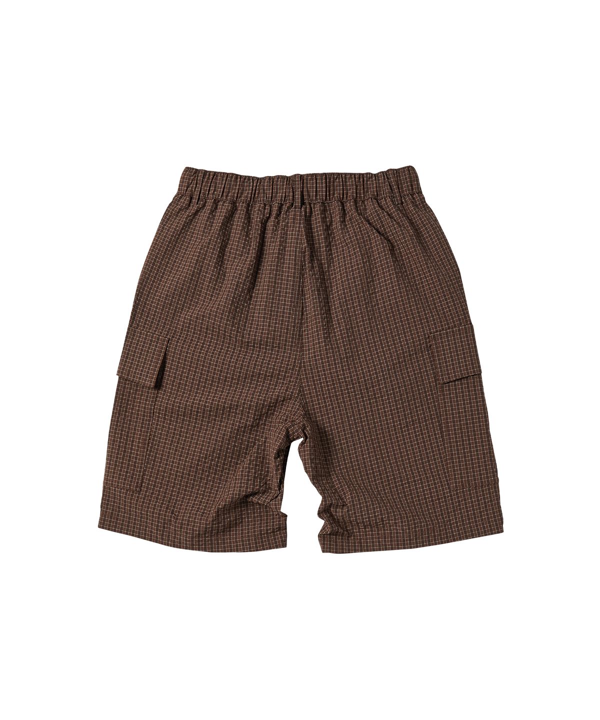 꼬모니노즈(COMONINOZ) CHECK CARGO SHORTS [BROWN]