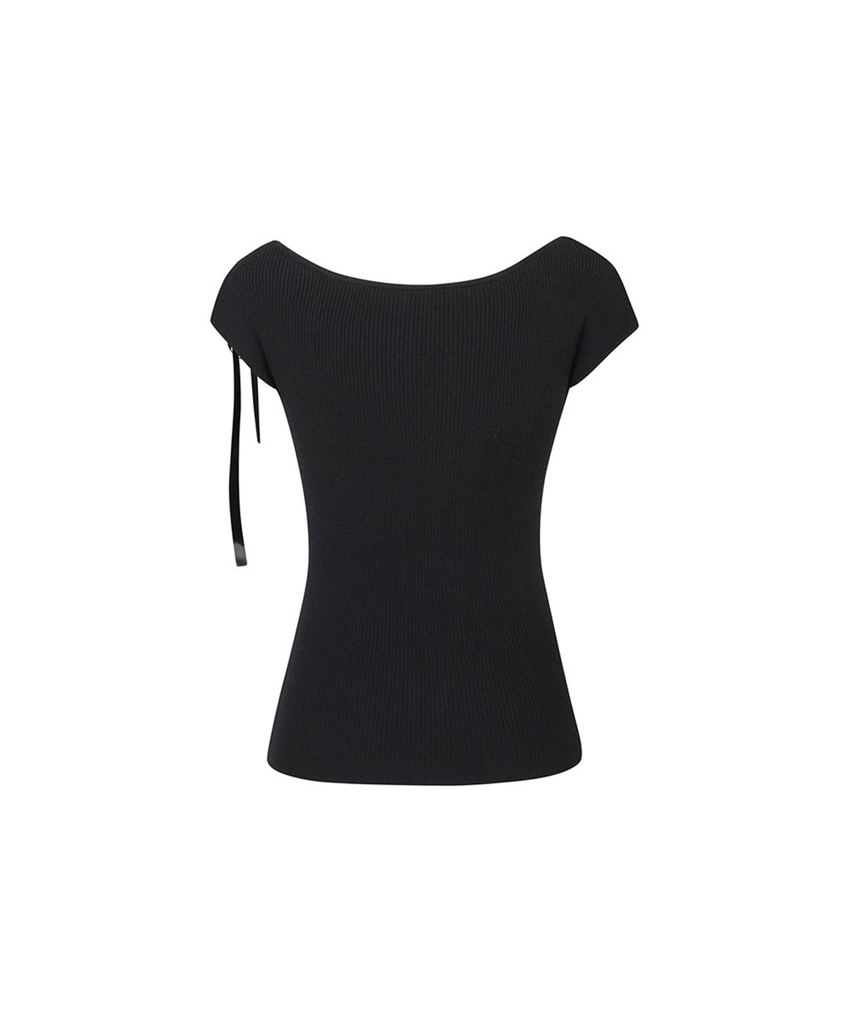 모아벨(MOABEL) BLUSH TIE KNIT - BLACK