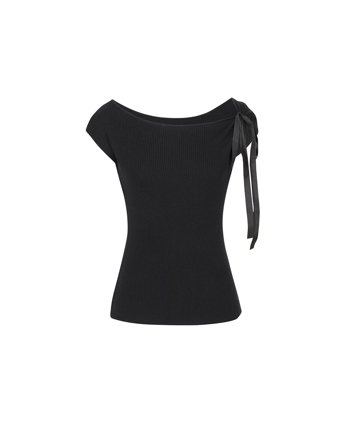 모아벨(MOABEL) BLUSH TIE KNIT - BLACK