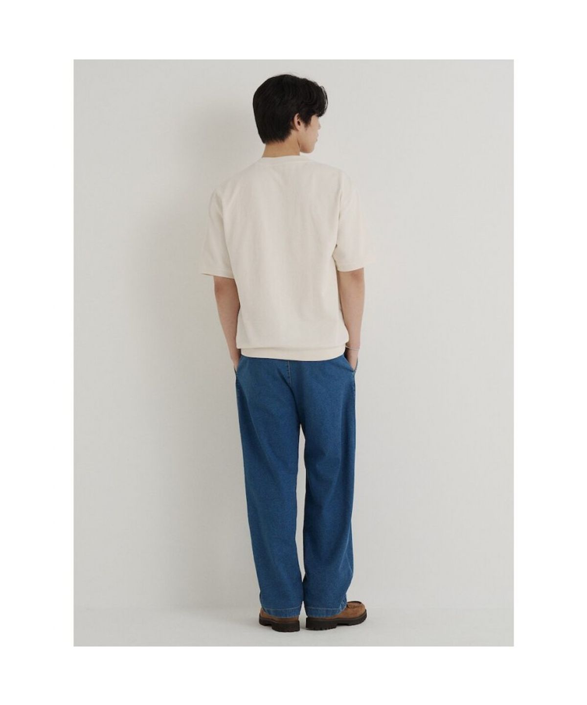 빈폴 멘(BEANPOLE MEN) 모던 라운드넥 맨투맨 티셔츠  화이트