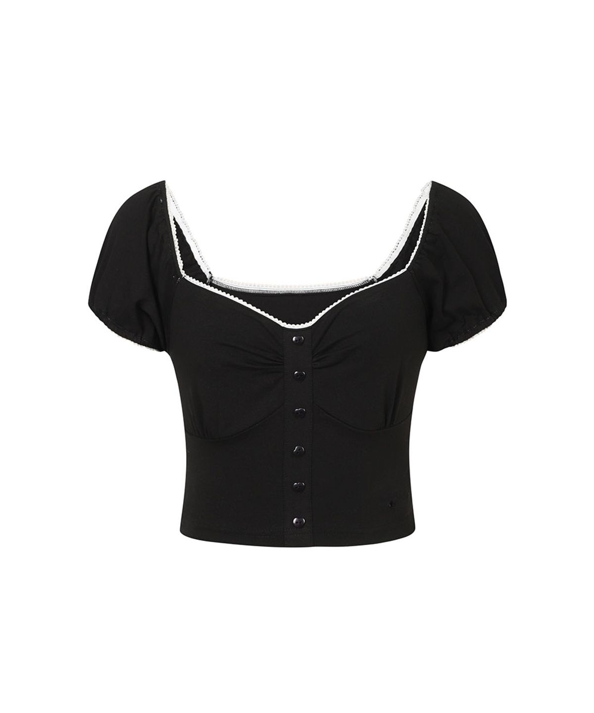 모아벨(MOABEL) COQUETTE PUFF TOP - BLACK
