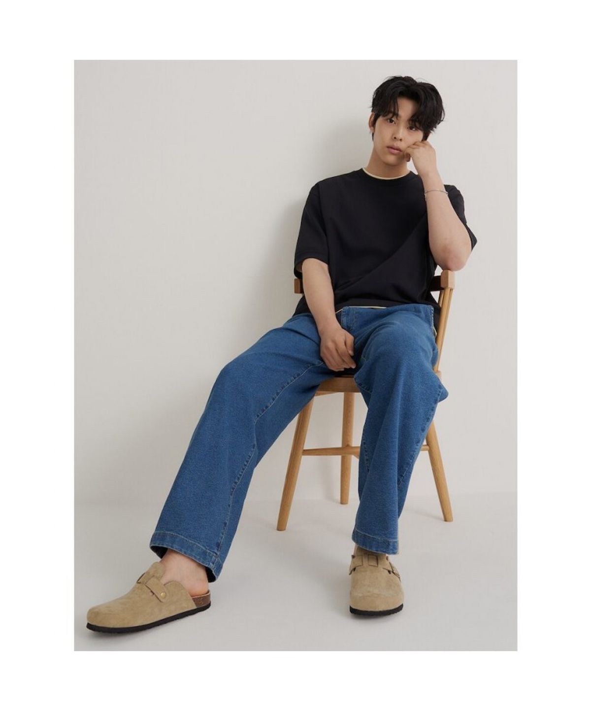 빈폴 멘(BEANPOLE MEN) 모던 라운드넥 맨투맨 티셔츠  애쉬