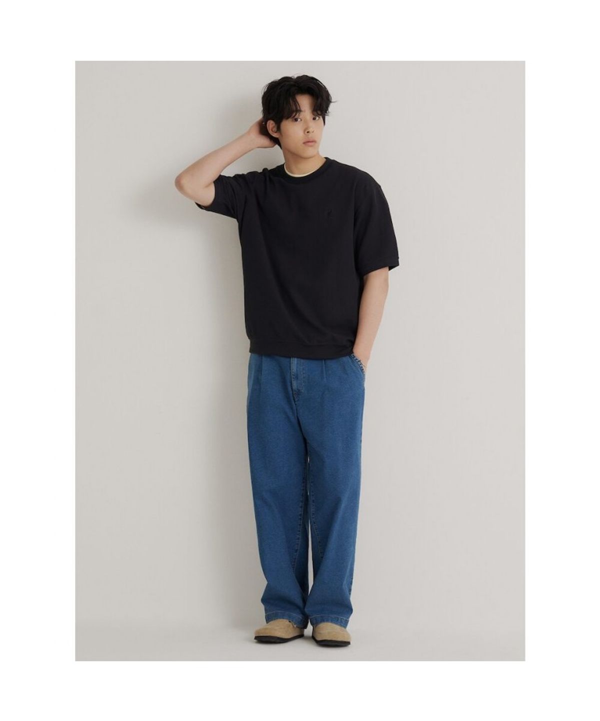 빈폴 멘(BEANPOLE MEN) 모던 라운드넥 맨투맨 티셔츠  애쉬