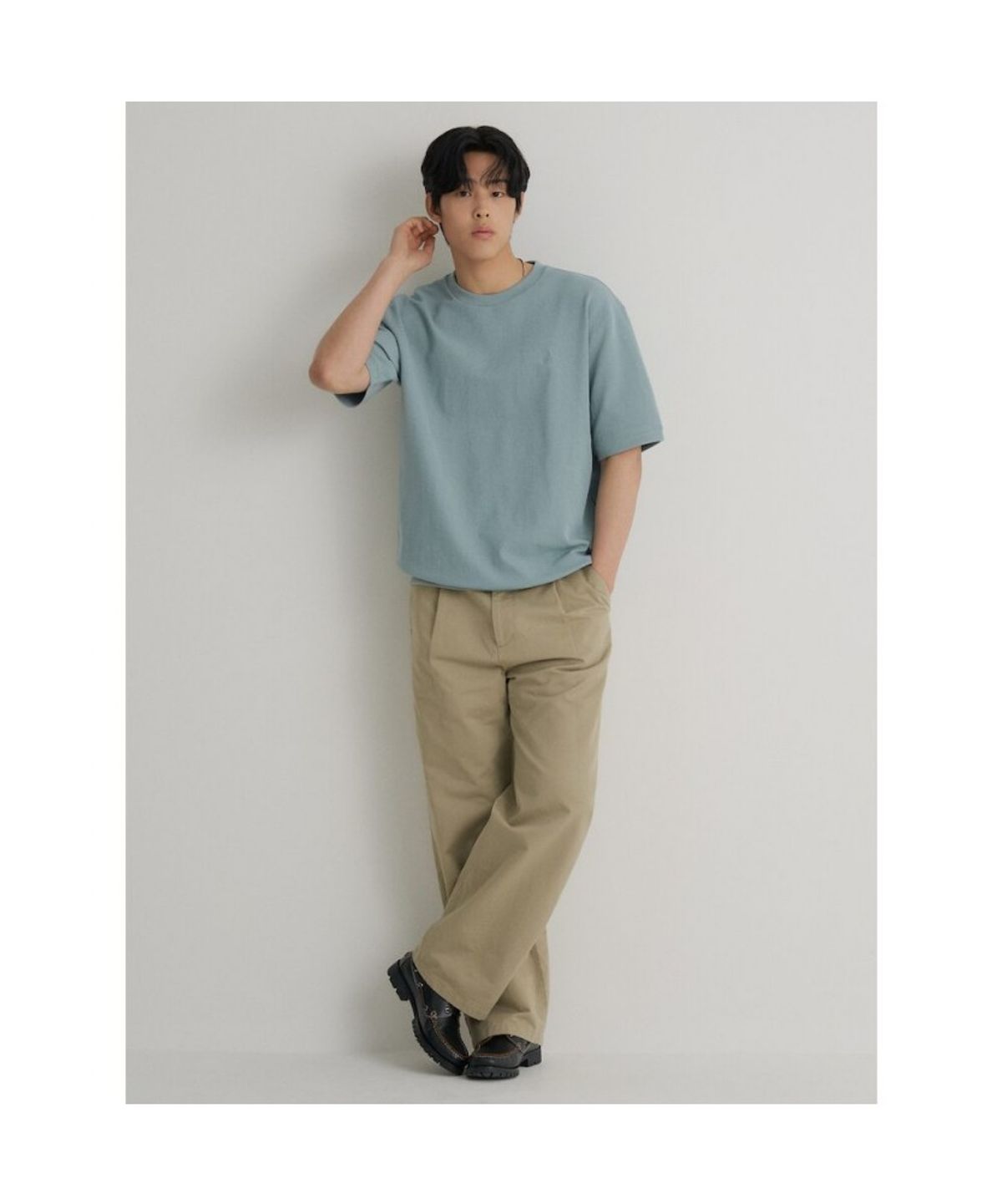 빈폴 멘(BEANPOLE MEN) 모던 라운드넥 맨투맨 티셔츠  라이트 그린