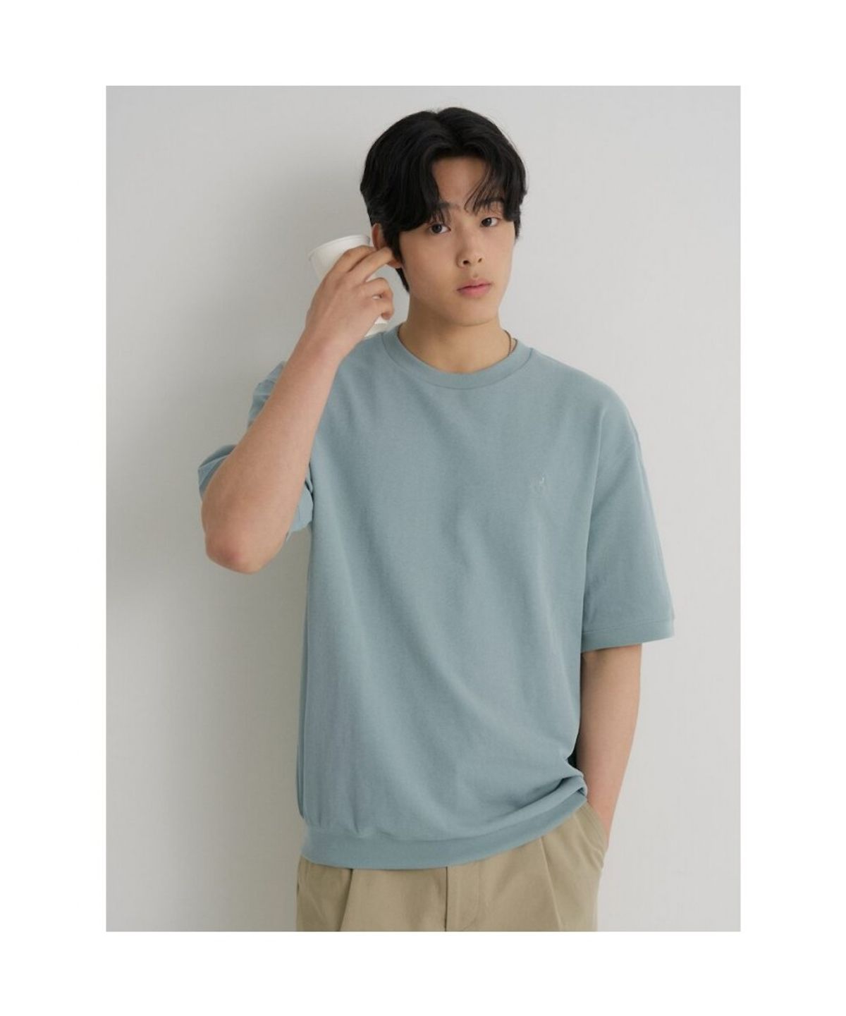 빈폴 멘(BEANPOLE MEN) 모던 라운드넥 맨투맨 티셔츠  라이트 그린