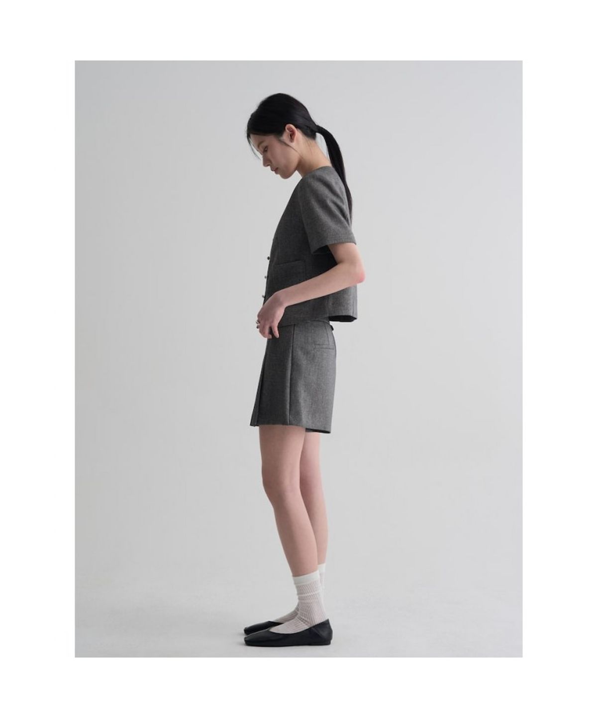 에잇세컨즈(8SECONDS) 버튼 포인트 재킷  다크그레이