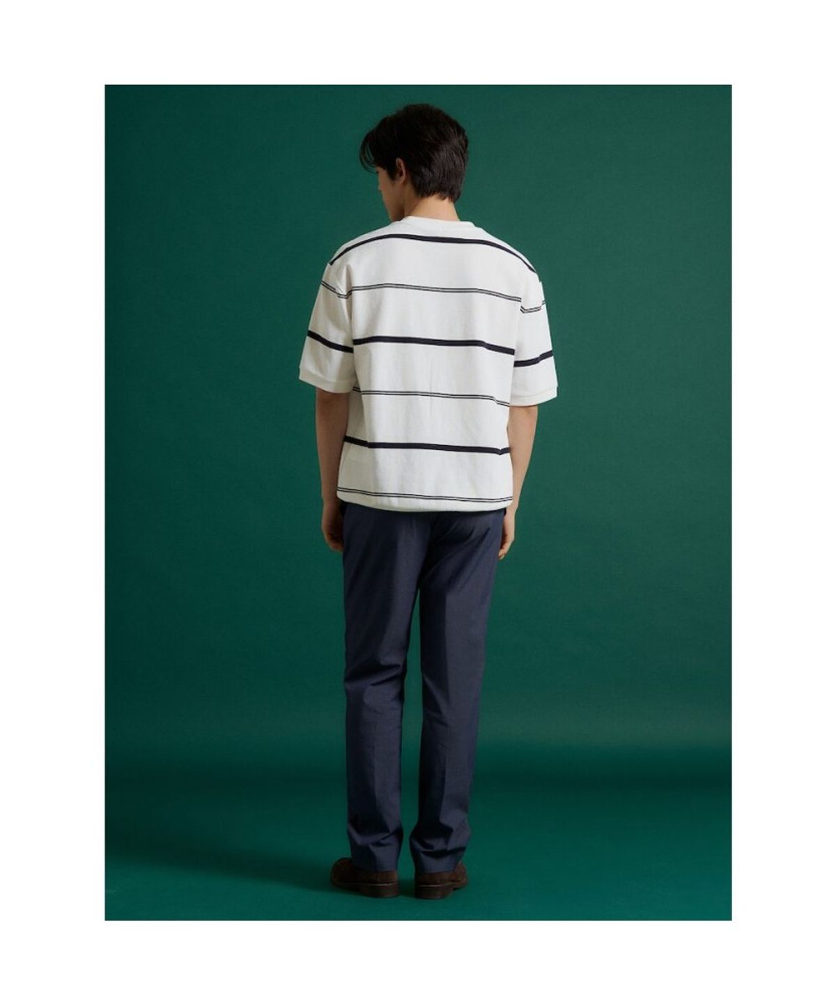 빈폴 멘(BEANPOLE MEN) 모던 선염 라운드넥 맨투맨 티셔츠  화이트