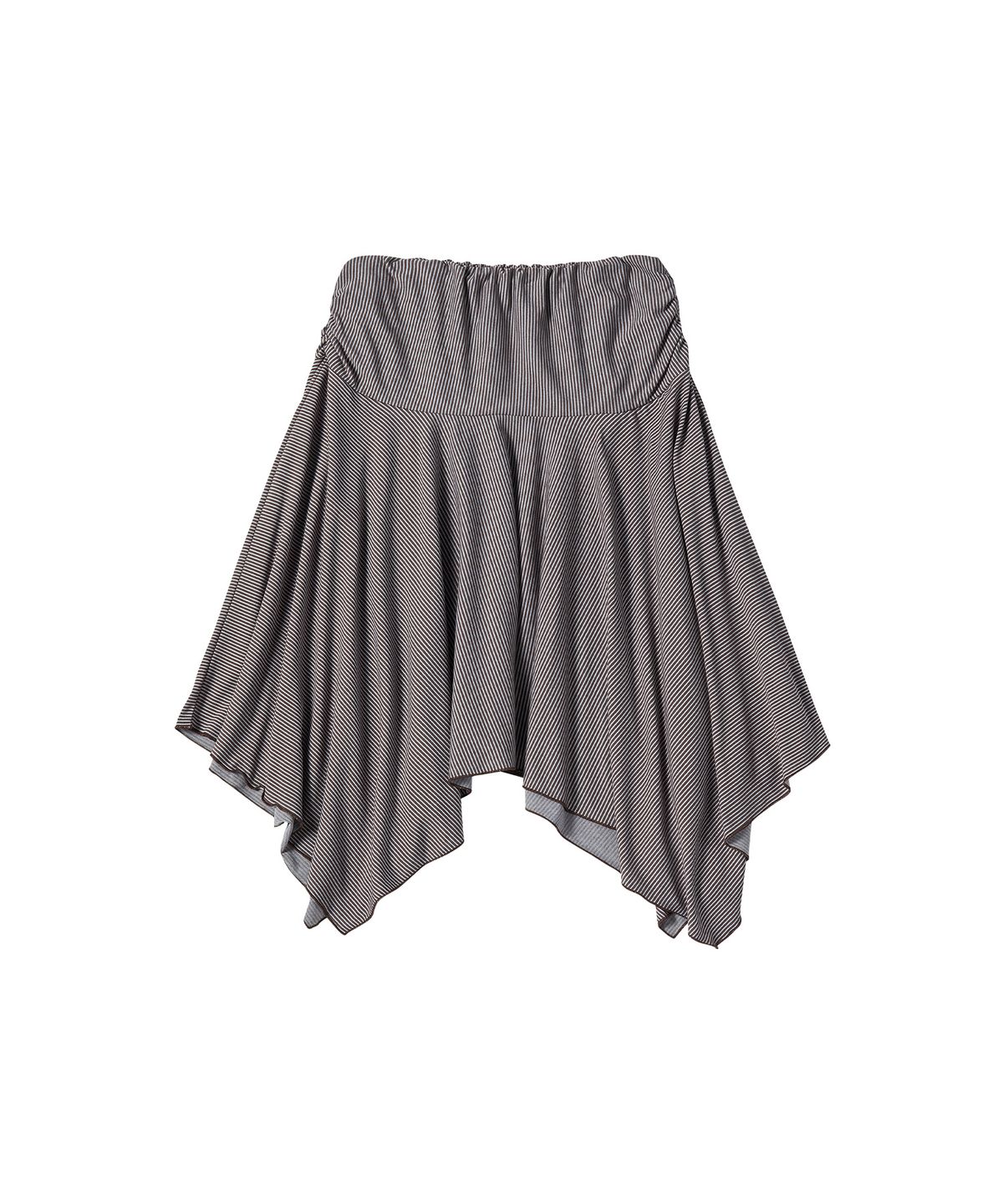 꼬모니노즈(COMONINOZ) W STRIPE LAYERED SKIRT [BROWN]