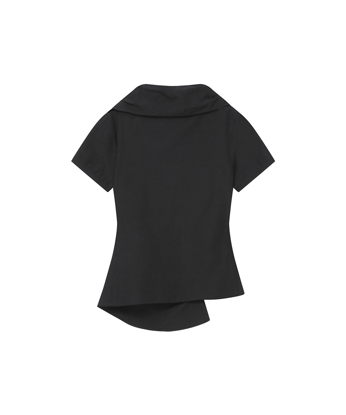 미세키서울(MISEKI SEOUL) High neck shirring button shirt BLACK