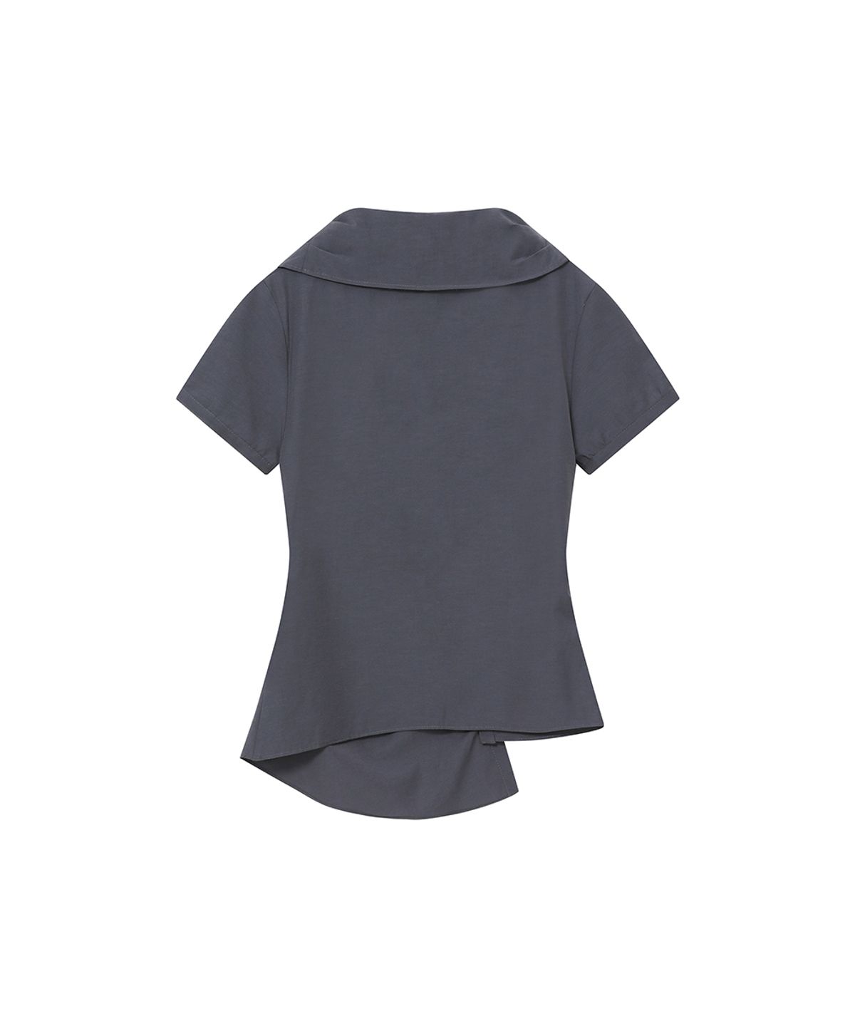 미세키서울(MISEKI SEOUL) High neck shirring button shirt CHARCOAL