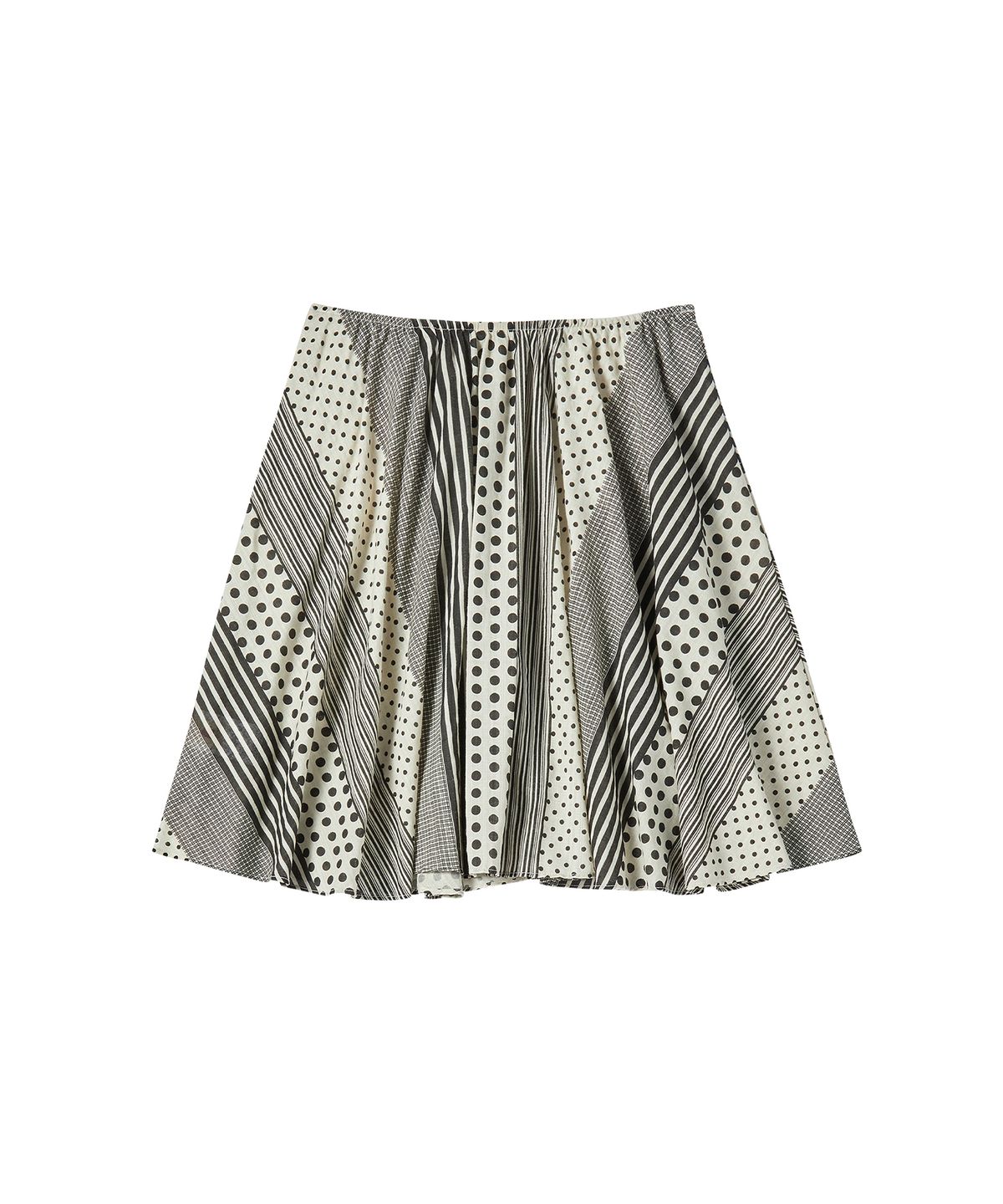 꼬모니노즈(COMONINOZ) W DOT MIX SKIRT [IVORY]