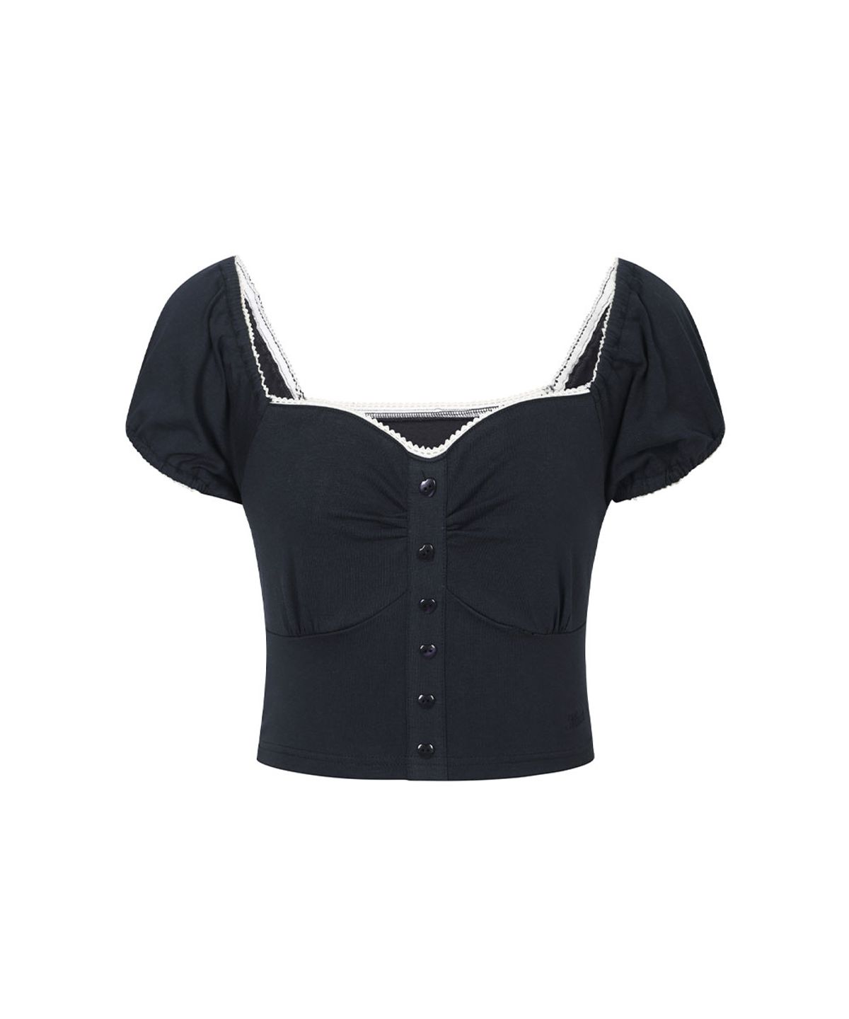 모아벨(MOABEL) COQUETTE PUFF TOP - NAVY
