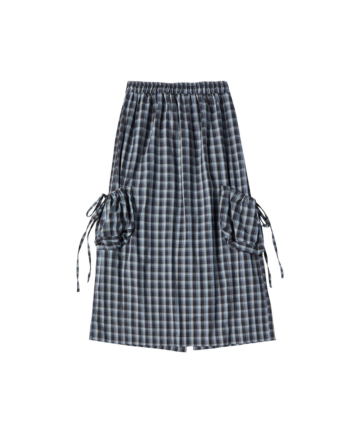 꼬모니노즈(COMONINOZ) W CHECK CARGO SKIRT [NAVY]