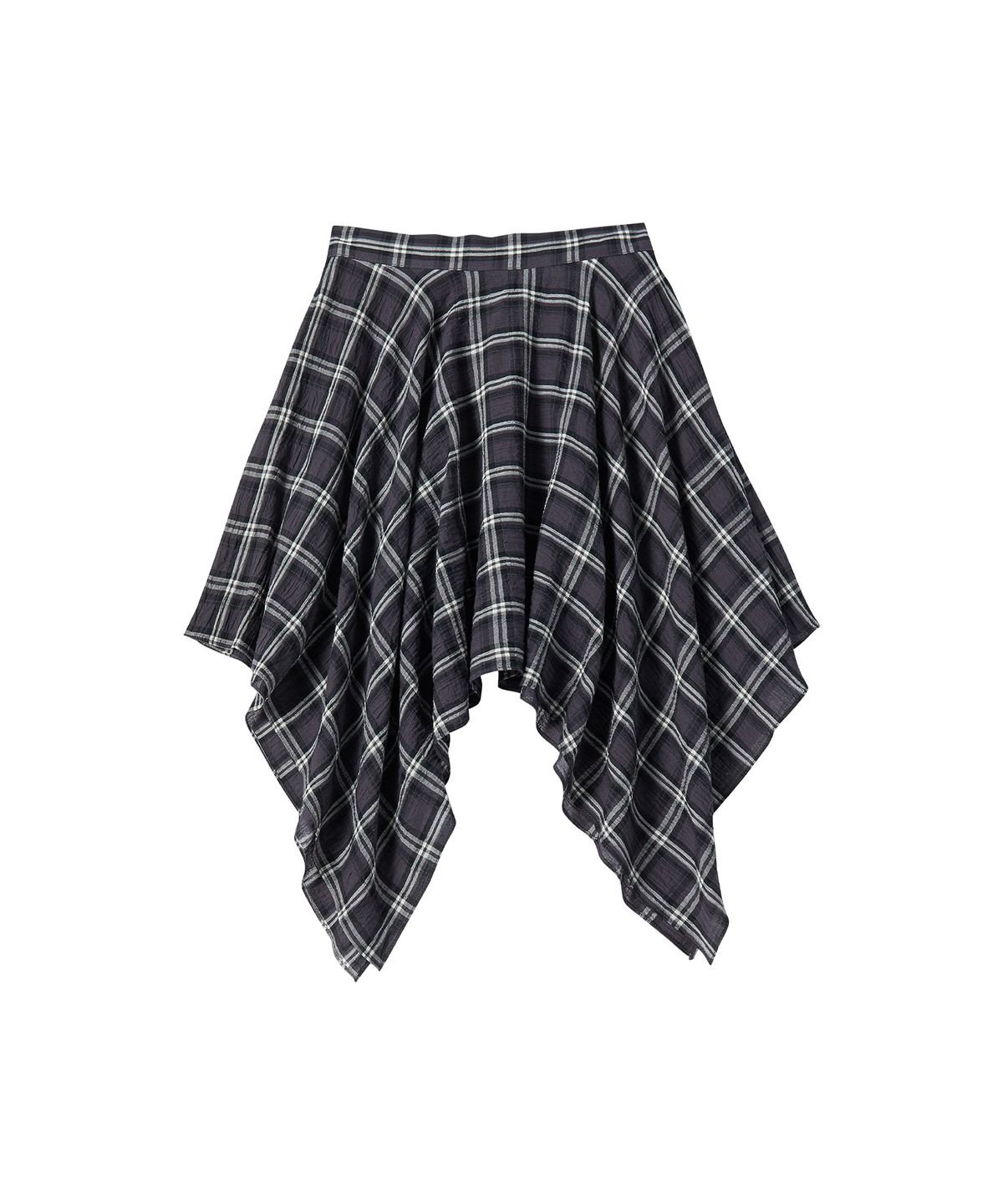 꼬모니노즈(COMONINOZ) W LAYERED CHECK SKIRT [NAVY]