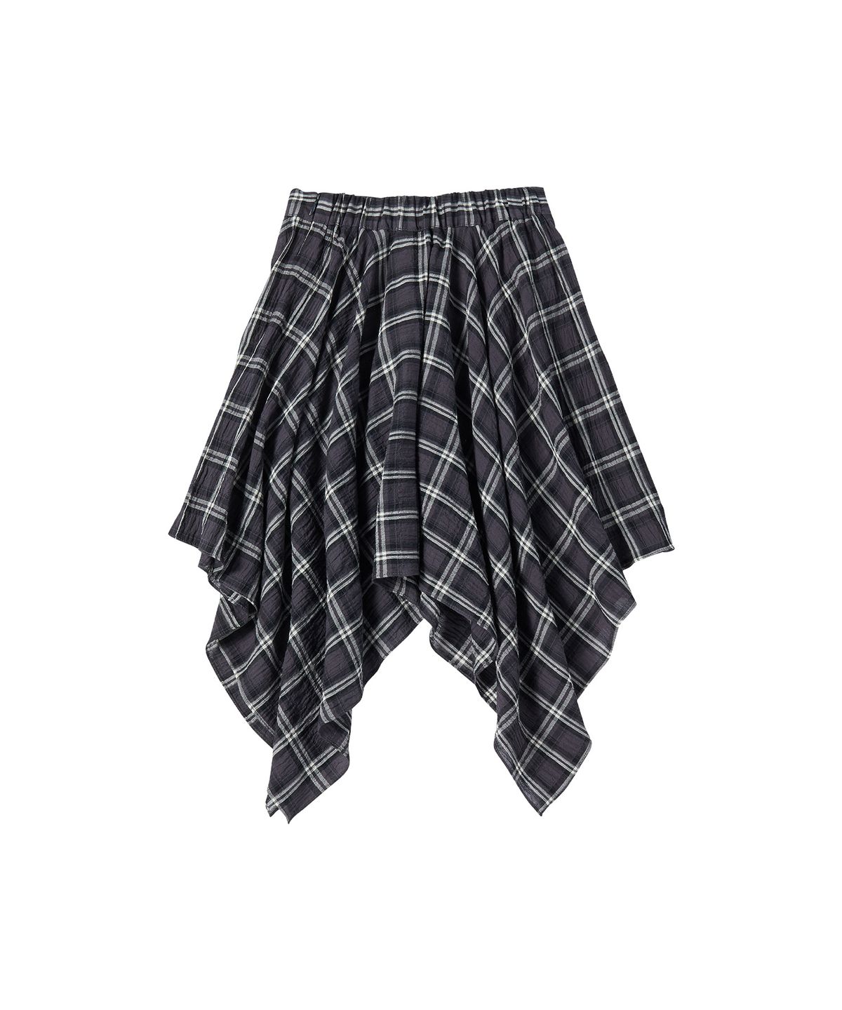 꼬모니노즈(COMONINOZ) W LAYERED CHECK SKIRT [NAVY]
