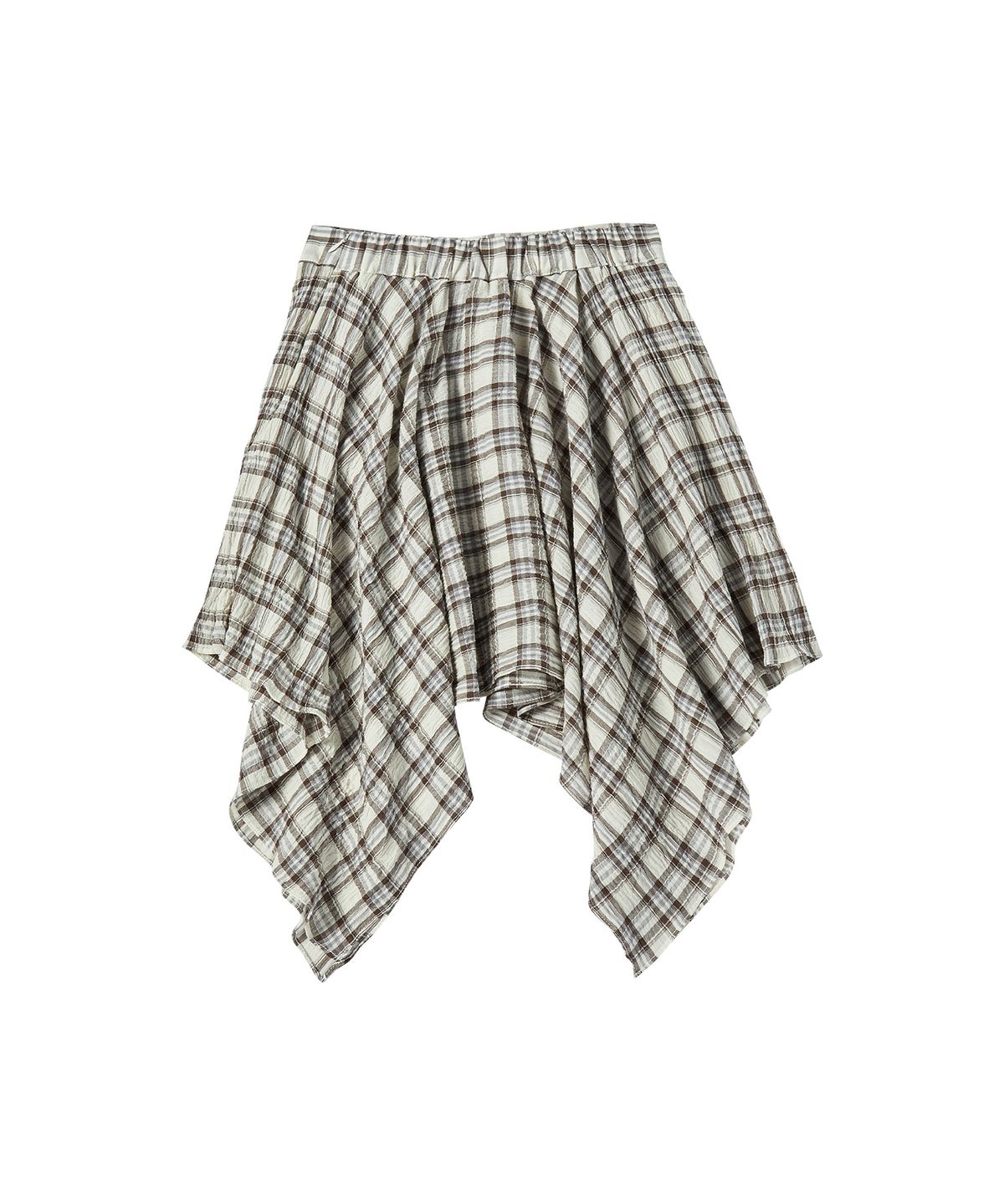 꼬모니노즈(COMONINOZ) W LAYERED CHECK SKIRT [BEIGE]