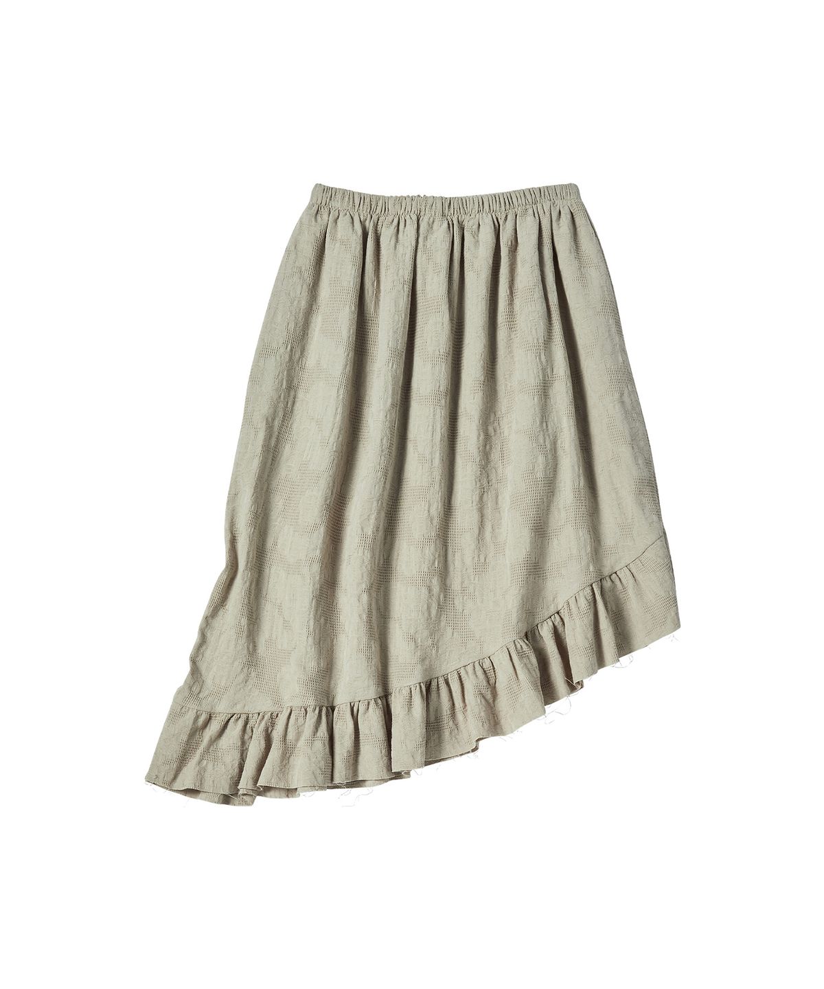 꼬모니노즈(COMONINOZ) W JACQUARD FRILL SKIRT [KHAKI]