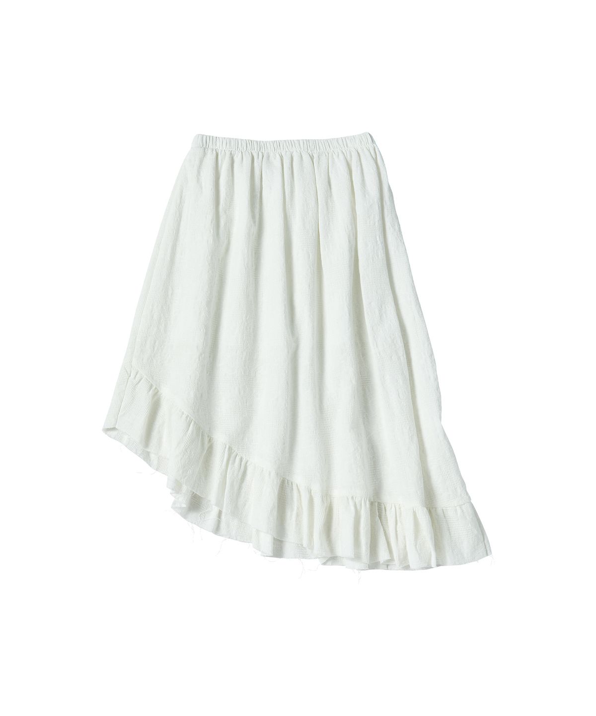 꼬모니노즈(COMONINOZ) W JACQUARD FRILL SKIRT [IVORY]