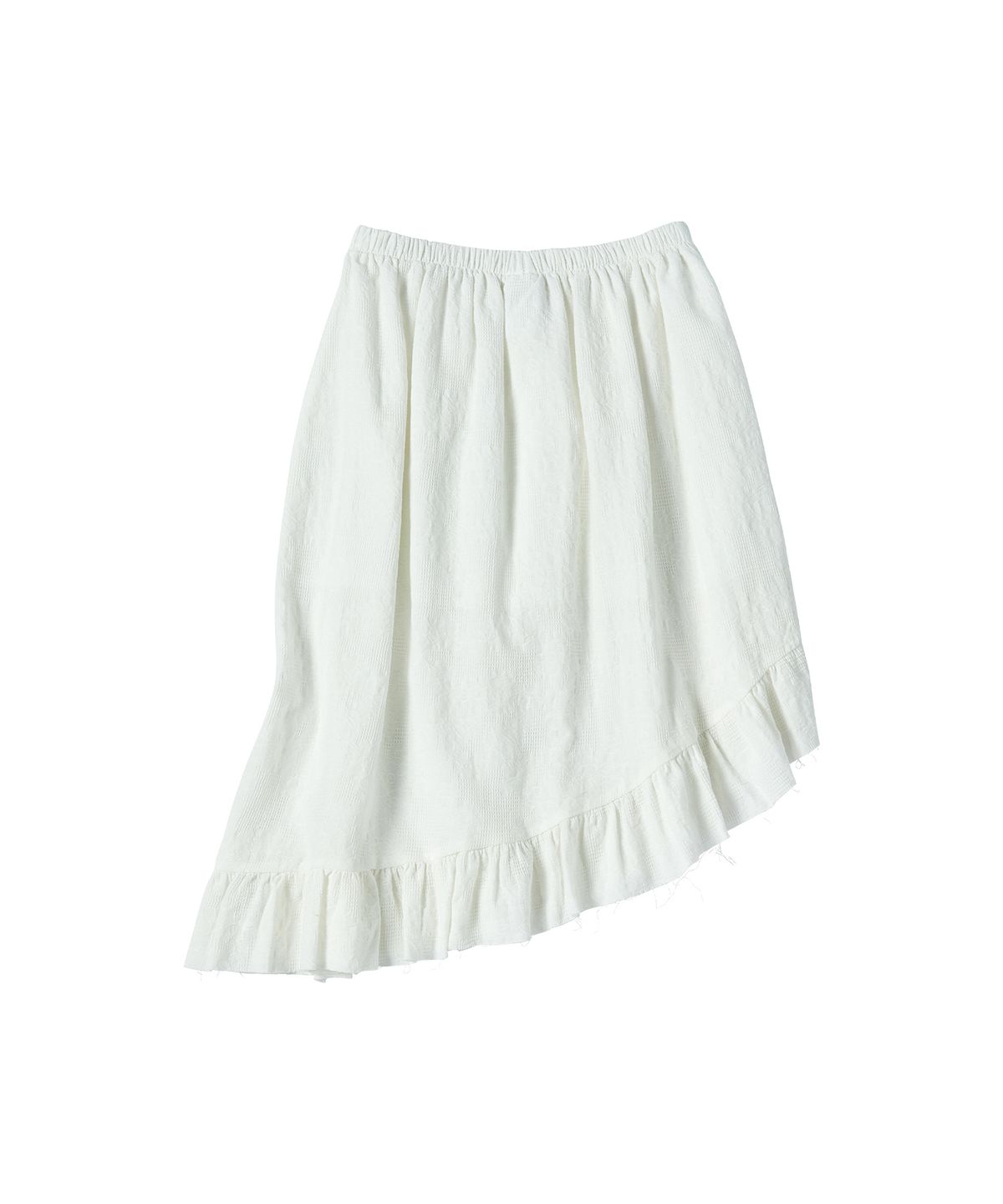 꼬모니노즈(COMONINOZ) W JACQUARD FRILL SKIRT [IVORY]