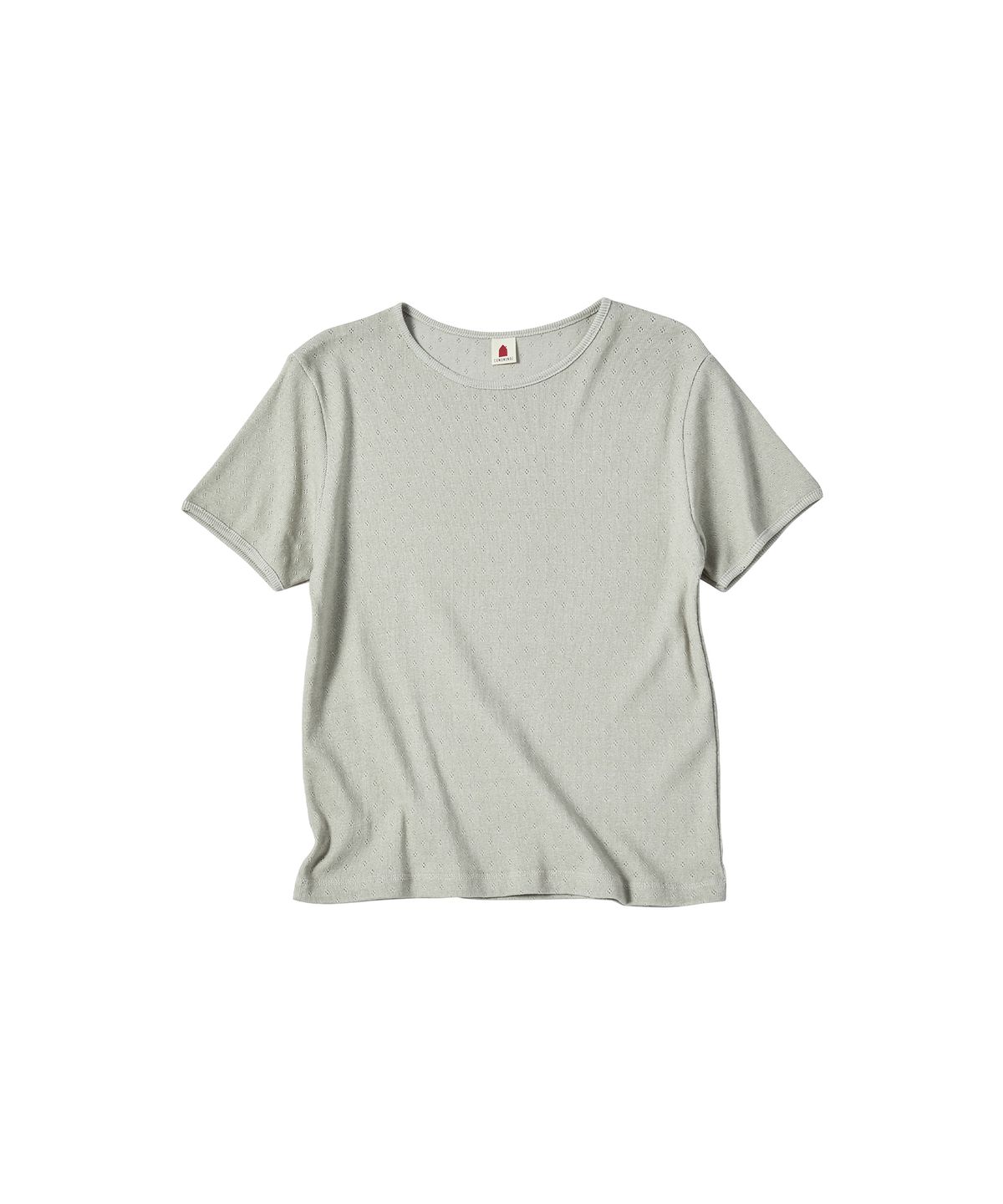 꼬모니노즈(COMONINOZ) W PIGMENT EYELET T-SHIRT [BEIGE]