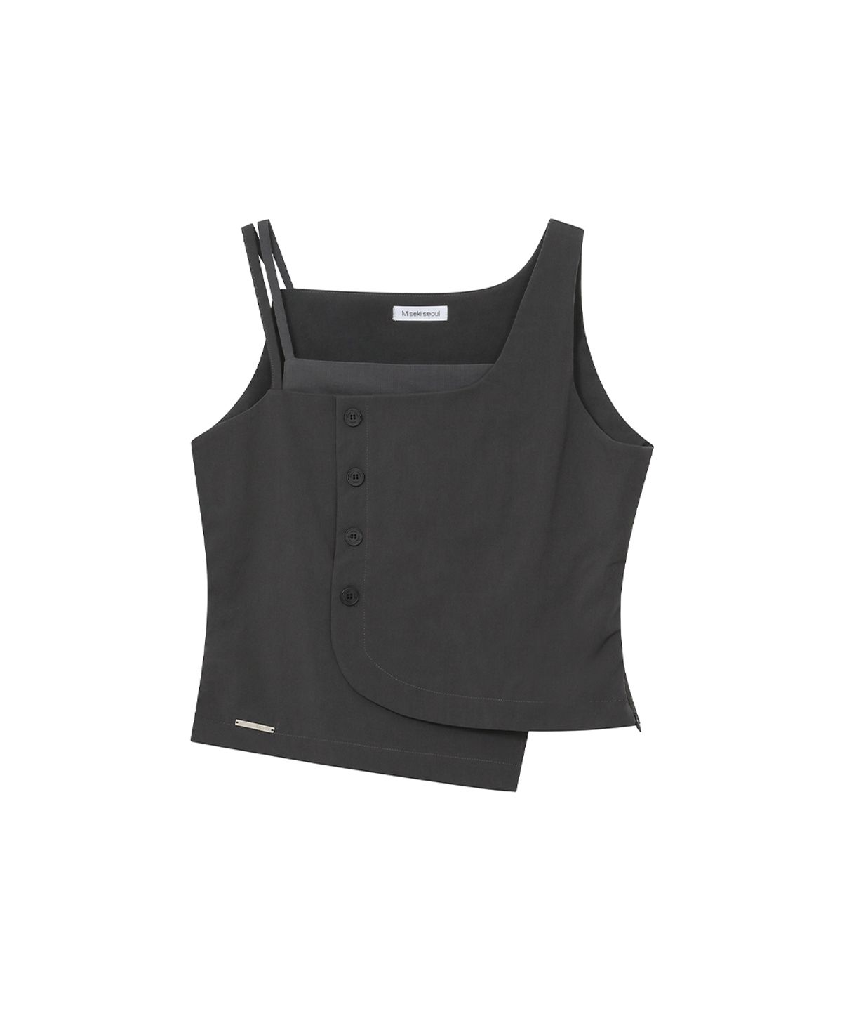 미세키서울(MISEKI SEOUL) Layered button sleeveless top CHARCOAL