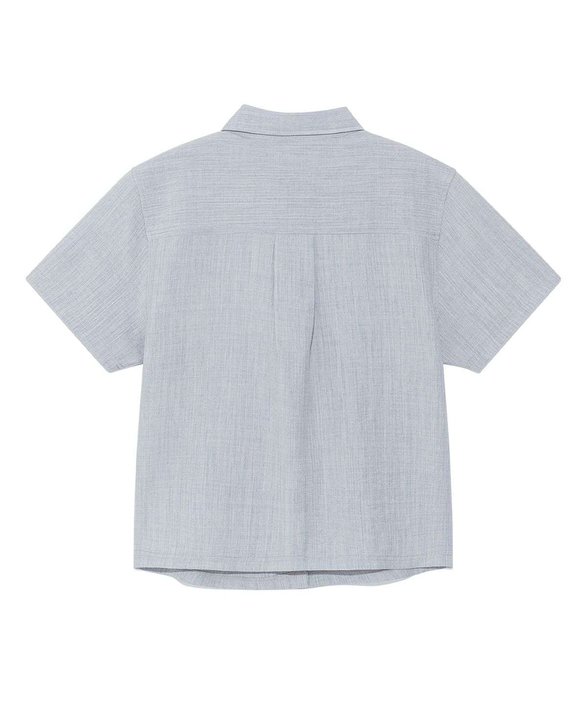 더콜디스트모먼트(THE COLDEST MOMENT) (w) TCM mini logo textured half shirt (blue grey)