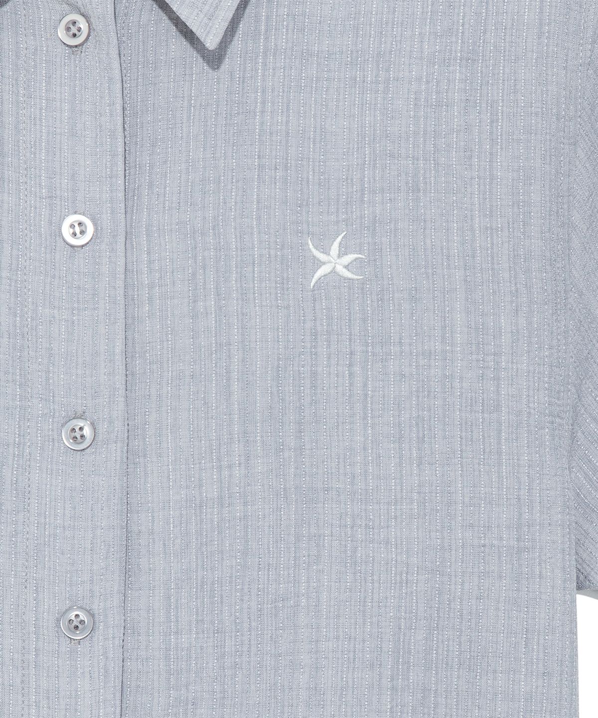 더콜디스트모먼트(THE COLDEST MOMENT) (w) TCM mini logo textured half shirt (blue grey)