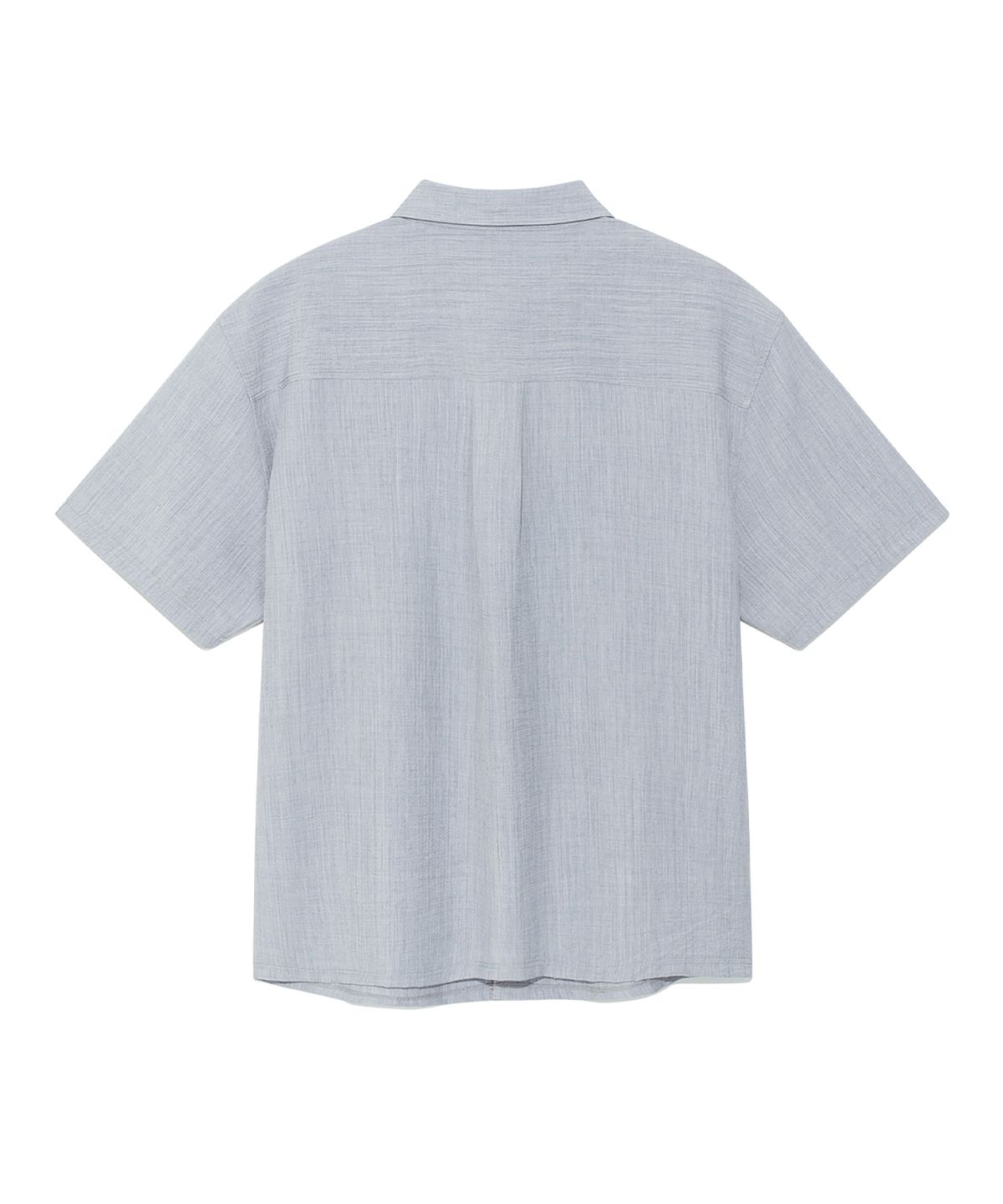 더콜디스트모먼트(THE COLDEST MOMENT) TCM mini logo textured half shirt (blue grey)