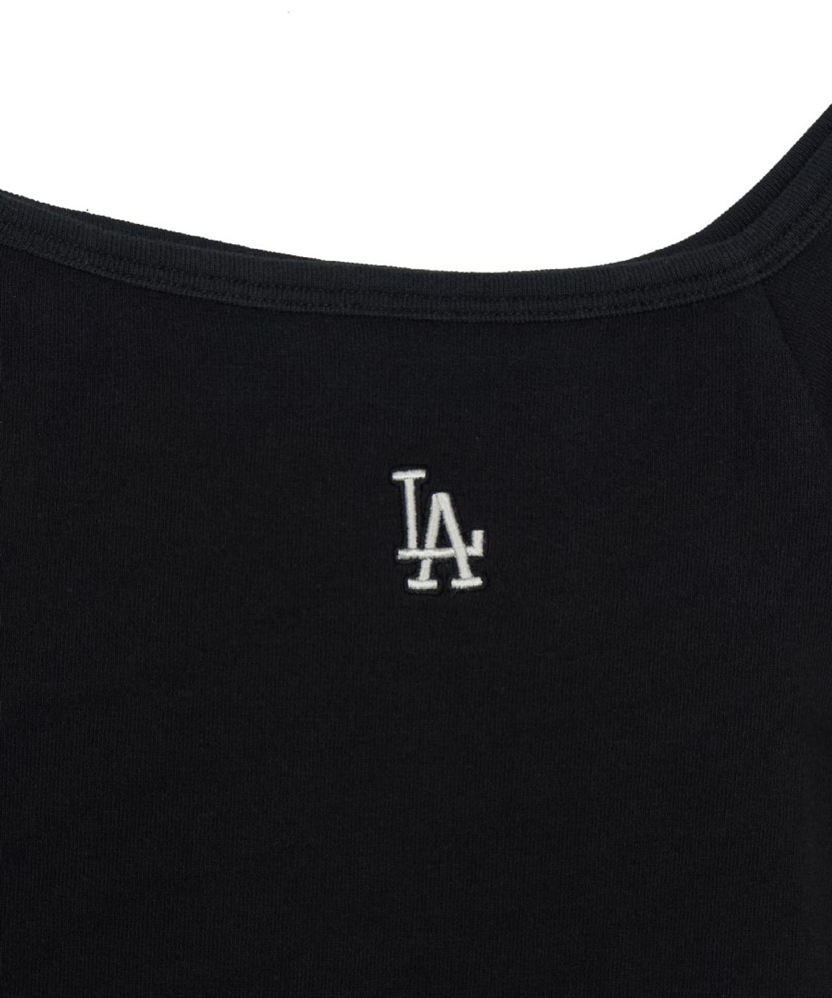 엠엘비(MLB) 여성 베이직 오프숄더 셔링 골지 원피스 LA (Black)