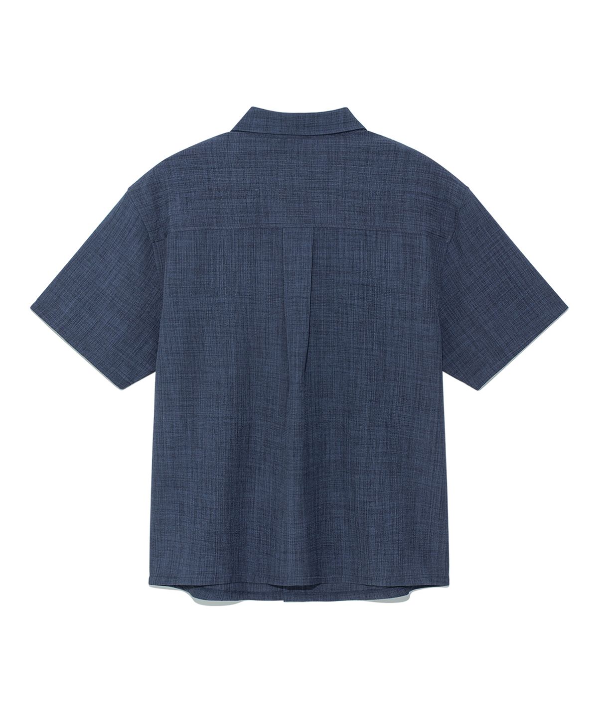 더콜디스트모먼트(THE COLDEST MOMENT) TCM mini logo textured half shirt (navy)