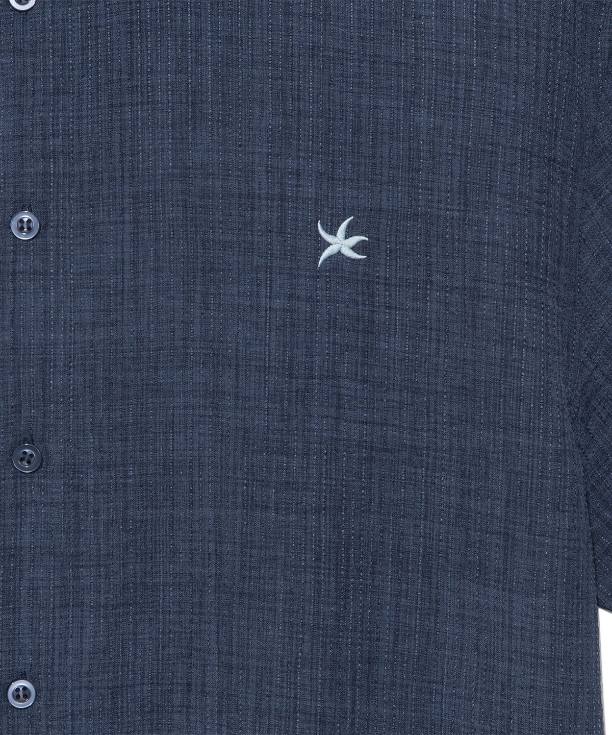 더콜디스트모먼트(THE COLDEST MOMENT) TCM mini logo textured half shirt (navy)